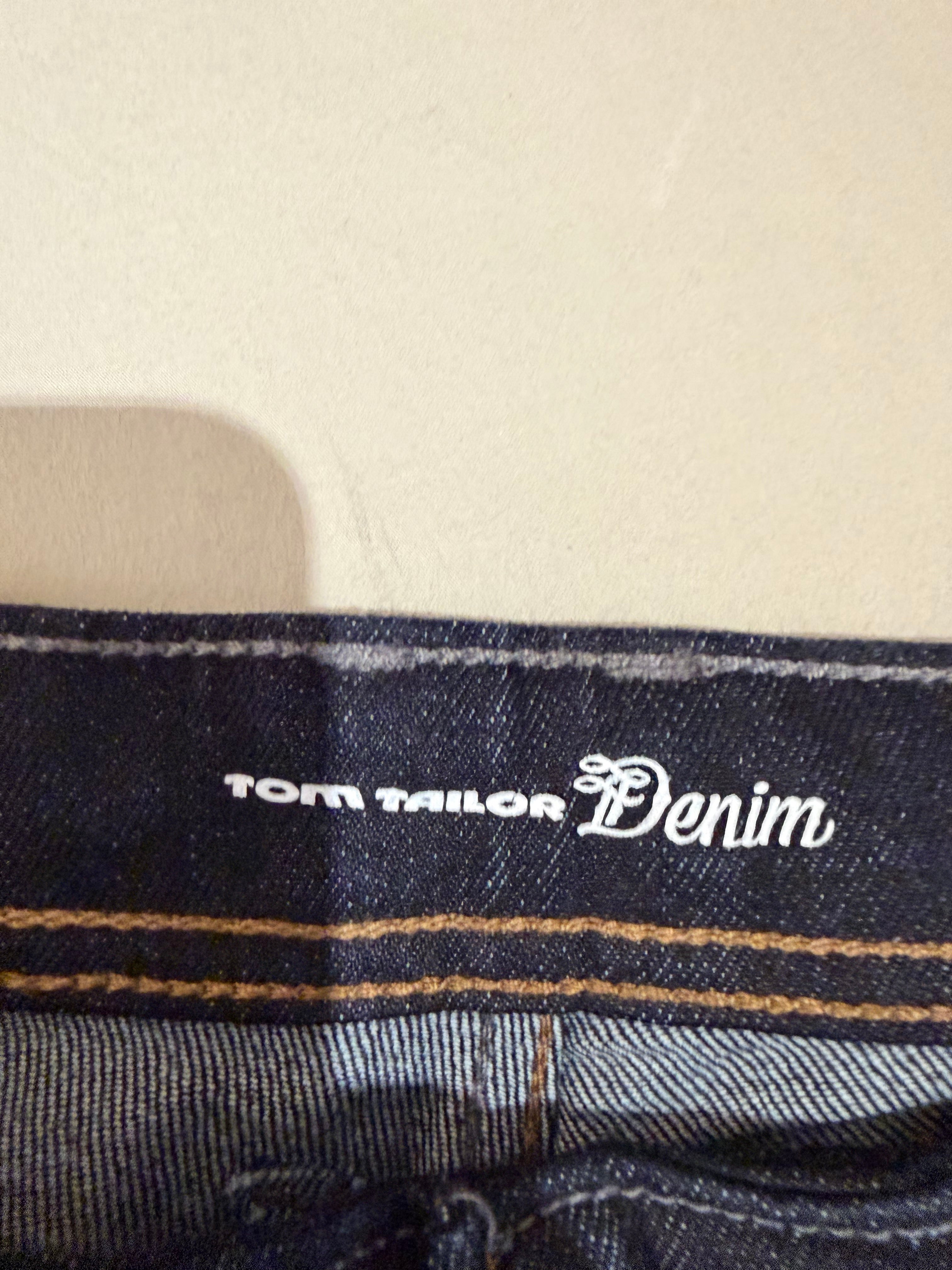 Jean Tom Tailor Denim Aedan Straight Homme Bleu Brut Foncé – Neuf avec étiquettes – Taille 32/34