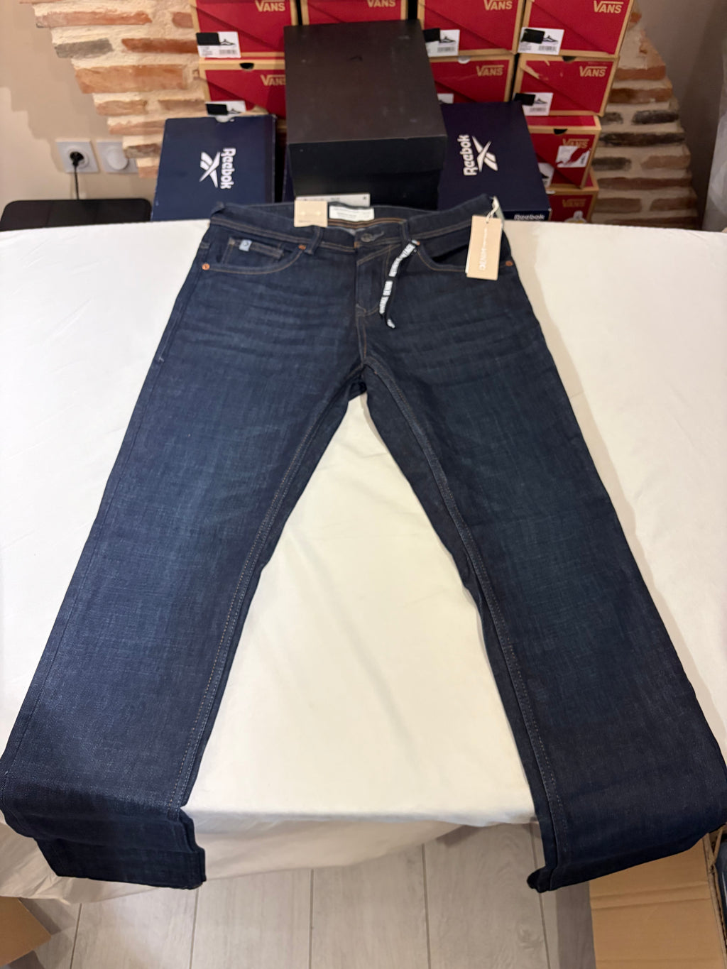 Jean Tom Tailor Denim Aedan Straight Homme Bleu Brut – Neuf avec étiquettes – Taille 30/32