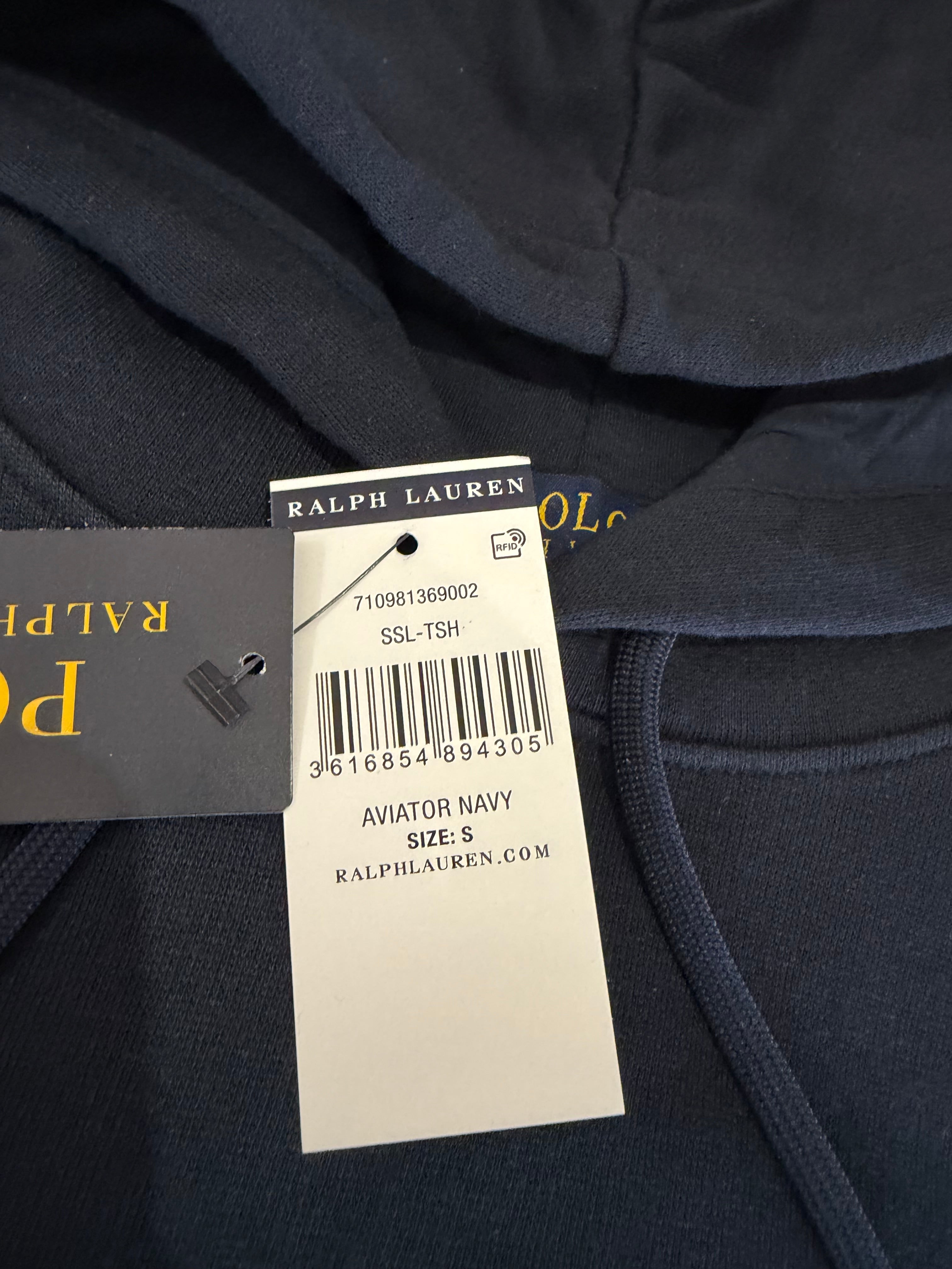 Sweat à capuche Polo Ralph Lauren Aviator Navy Homme S - Logo brodé - Neuf