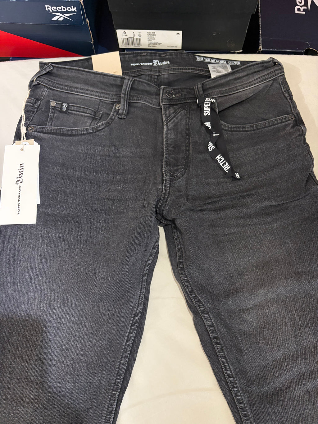 Tom Tailor Denim CULVER Jean Homme Skinny Gris Délavé 30/34 Neuf avec Étiquettes