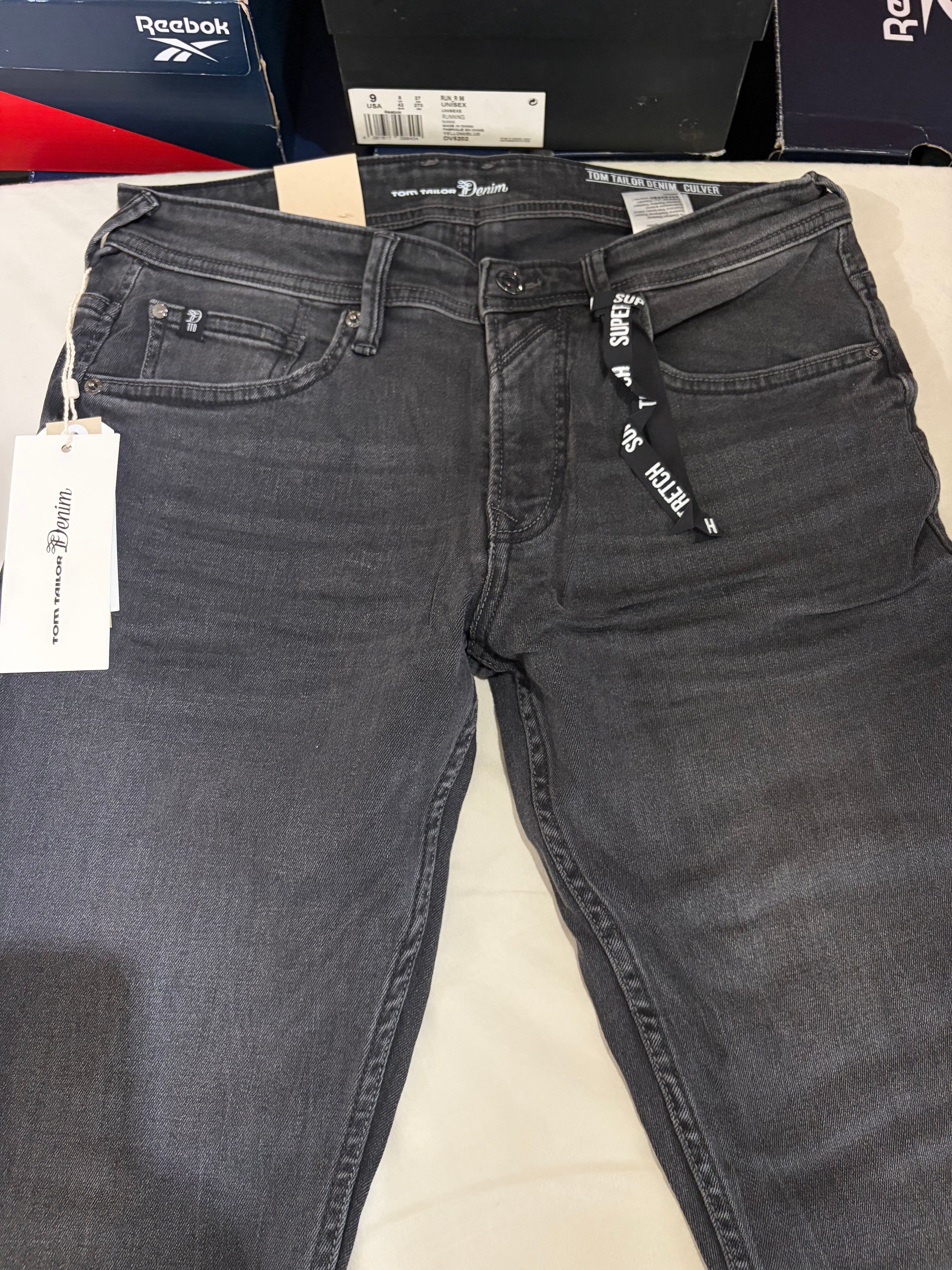 Tom Tailor Denim CULVER Jean Homme Skinny Gris Délavé 30/34 Neuf avec Étiquettes