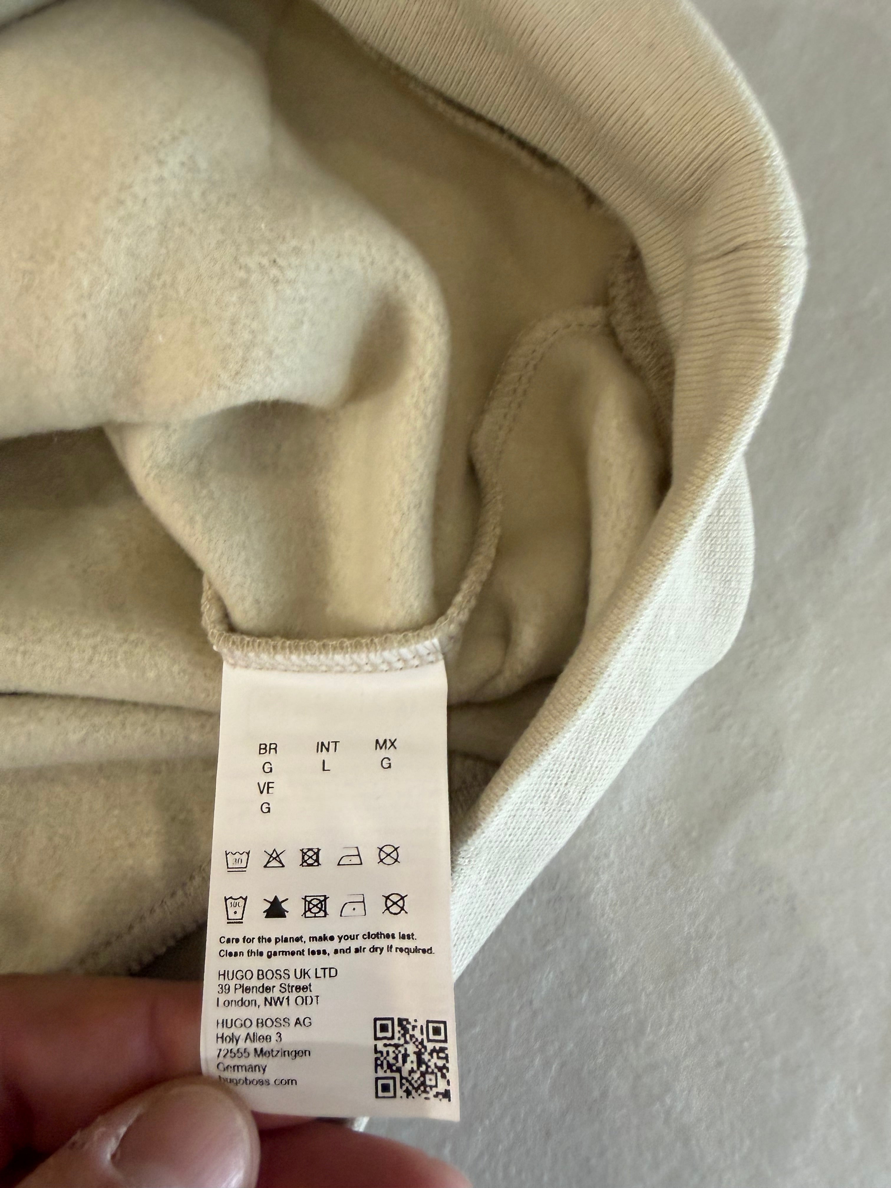 Sweat à capuche BOSS Wetalk Natural Homme L - Logo ton sur ton - Neuf
