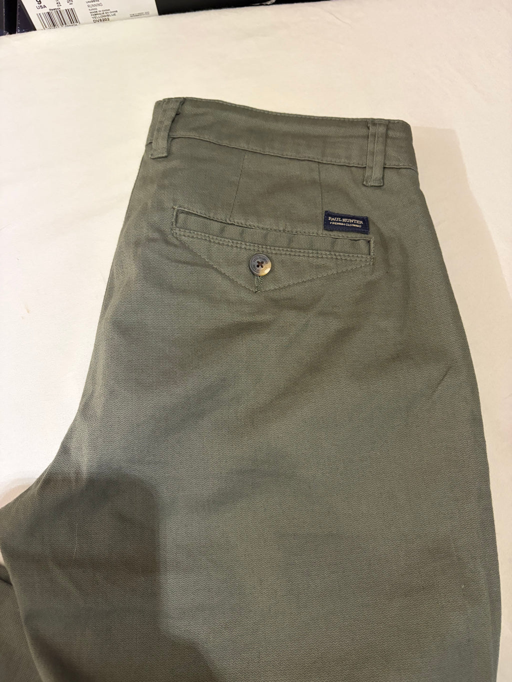 Pantalon Chino Paul Hunter Samuel Structure Slim Fit Olive Homme Neuf W33 L36
