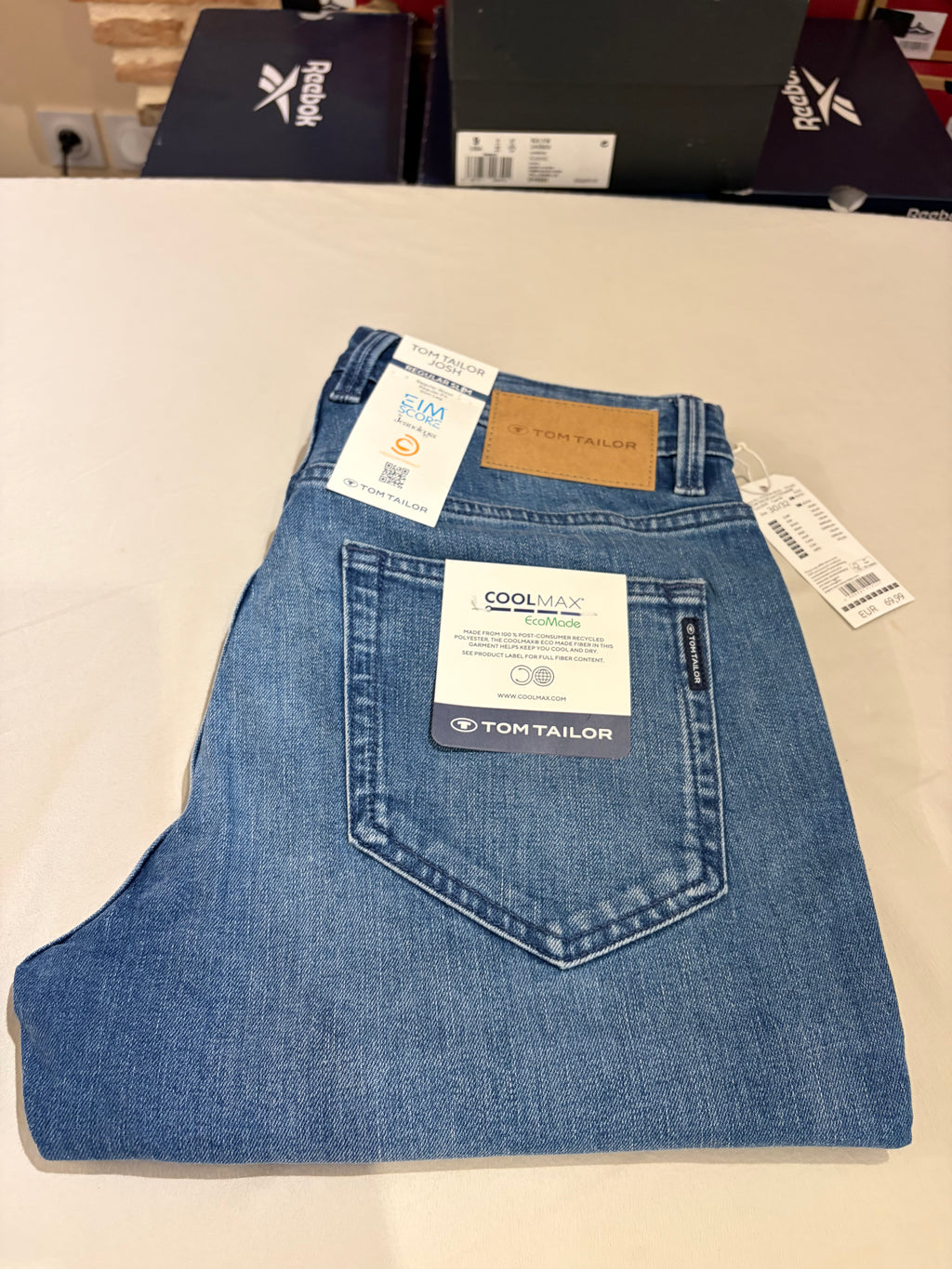Jean Tom Tailor Josh Regular Slim Coolmax EcoMade Homme Bleu – Neuf avec étiquettes – Taille 30/32