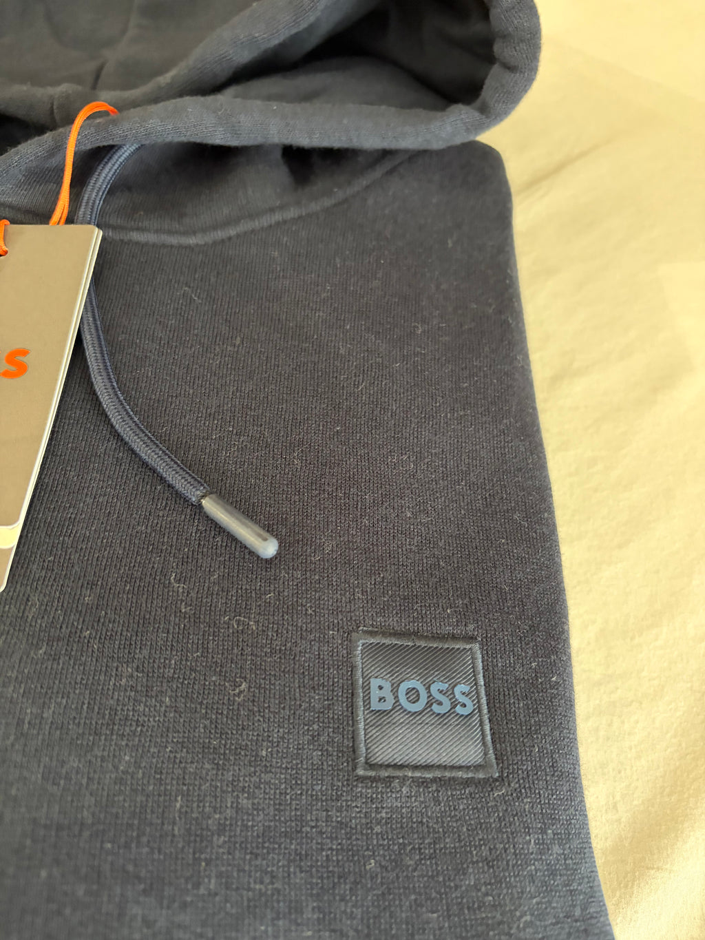 Sweat à capuche BOSS Homme Bleu Marine Taille XXL - Logo Patch - Neuf