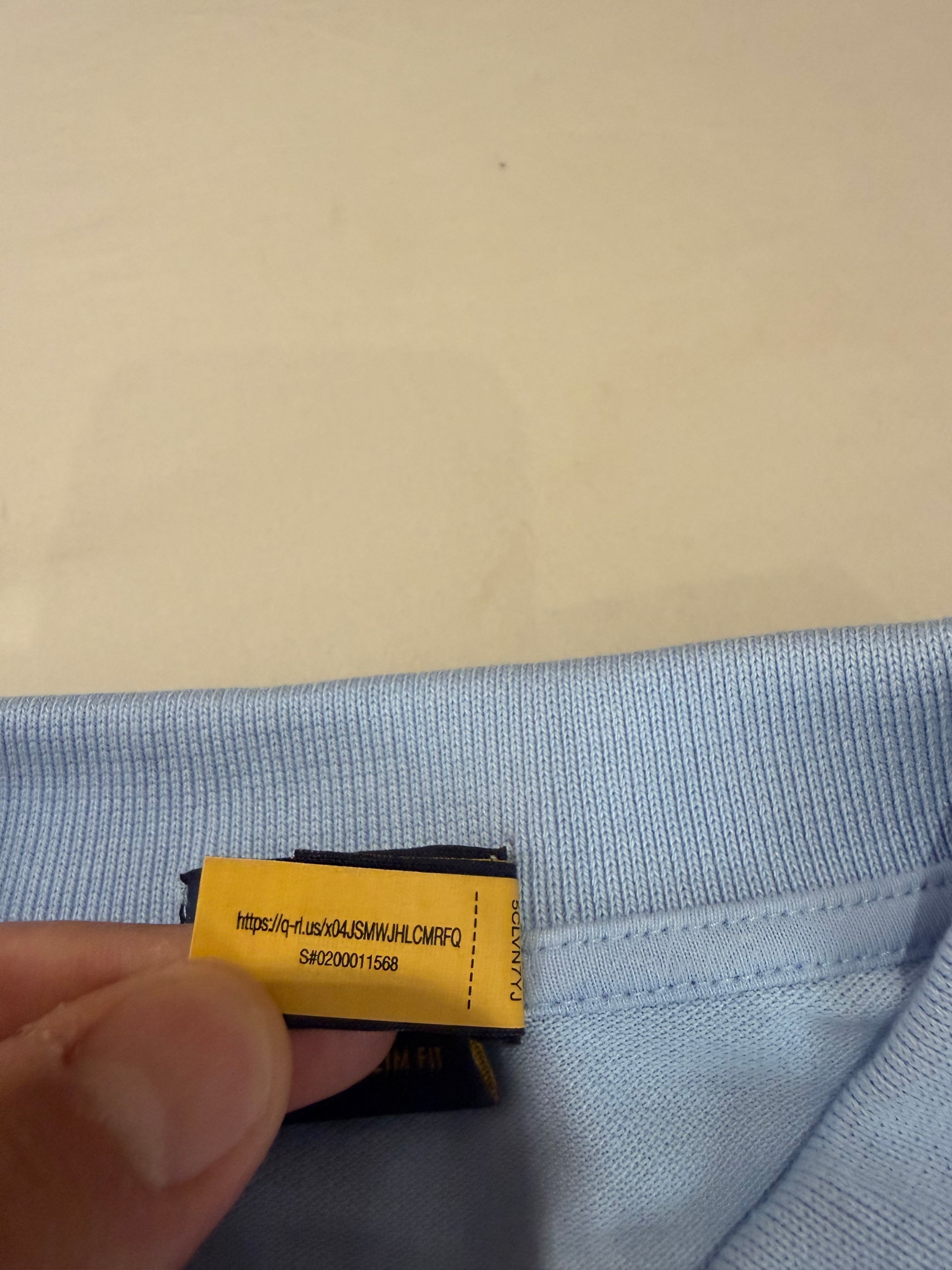 Polo Ralph Lauren – Polo Homme Bleu Ciel Custom Slim Fit Logo Blanc – Taille XL