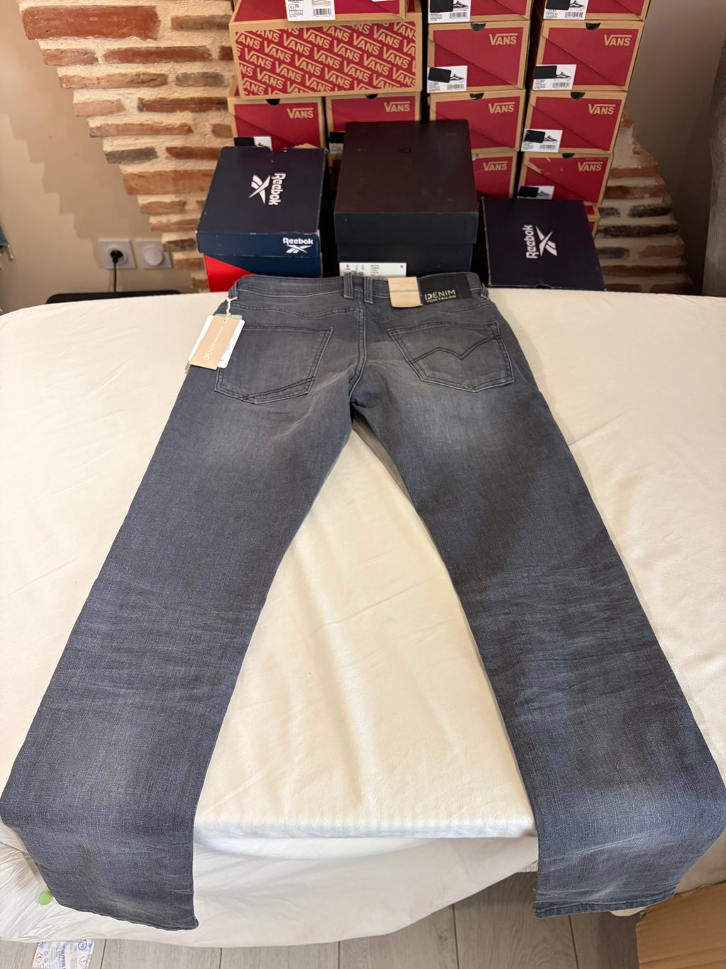 Jean Tom Tailor PIERS Slim Stretch Homme Gris 31/34 Neuf avec Étiquettes