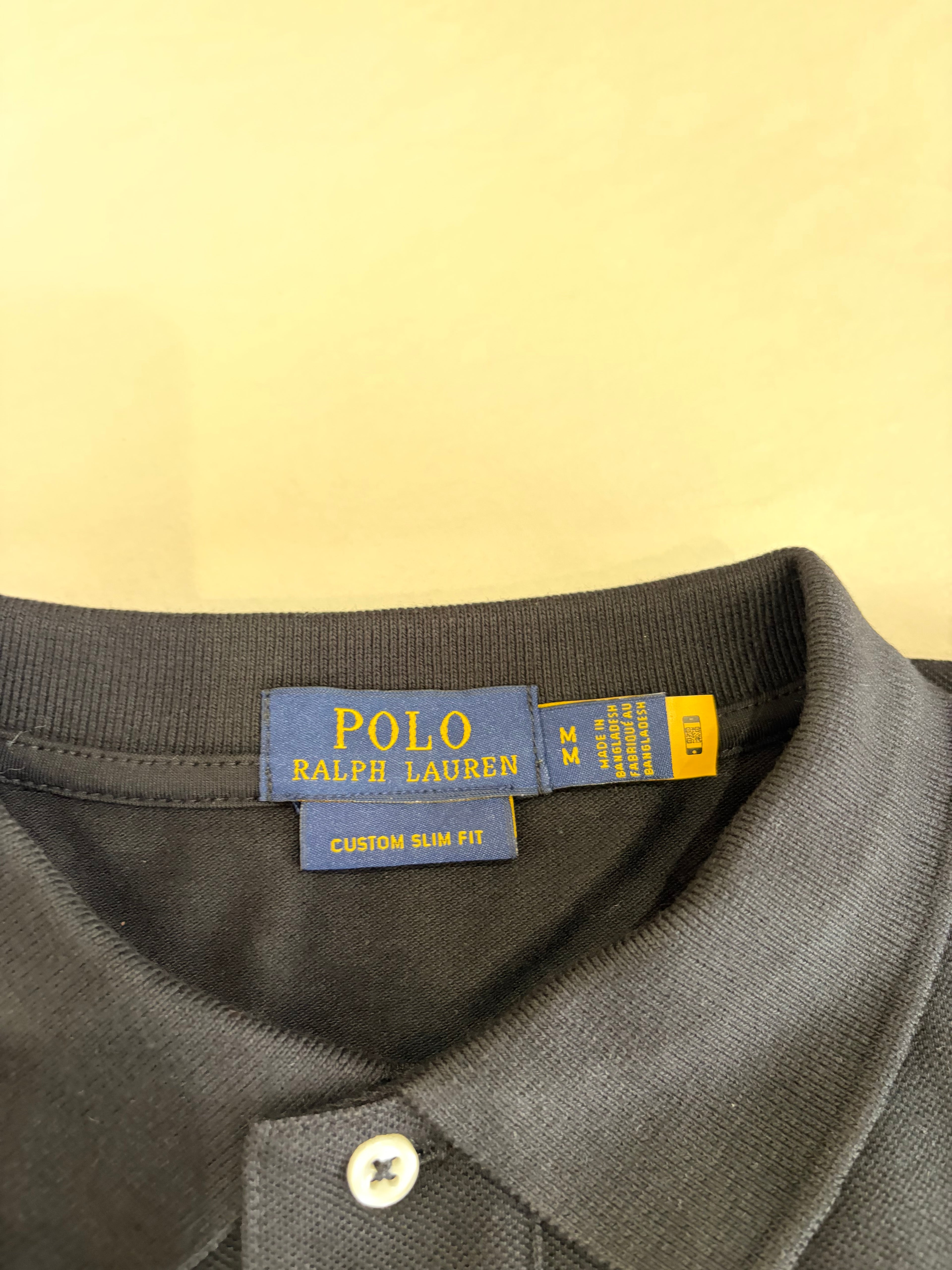 Polo Ralph Lauren Custom Slim Fit Noir Logo Rouge Homme Taille M – Neuf avec étiquette
