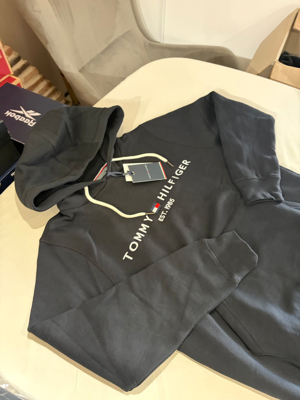 Tommy Hilfiger Sweat à Capuche Homme Logo Brodé Noir MW0MW10752 Taille L