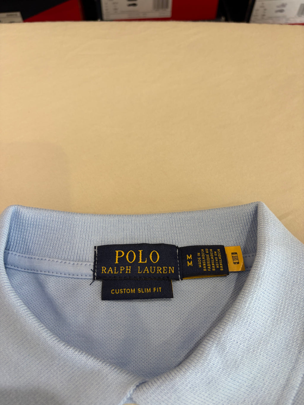 Polo Ralph Lauren Custom Slim Fit Bleu Ciel Logo Blanc Homme Taille M – Neuf avec étiquette