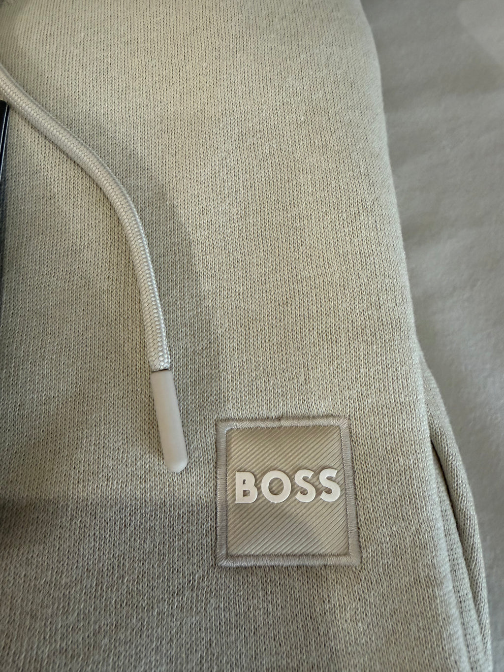 Sweat à capuche BOSS Wetalk Écru Homme M - Logo ton sur ton - Neuf
