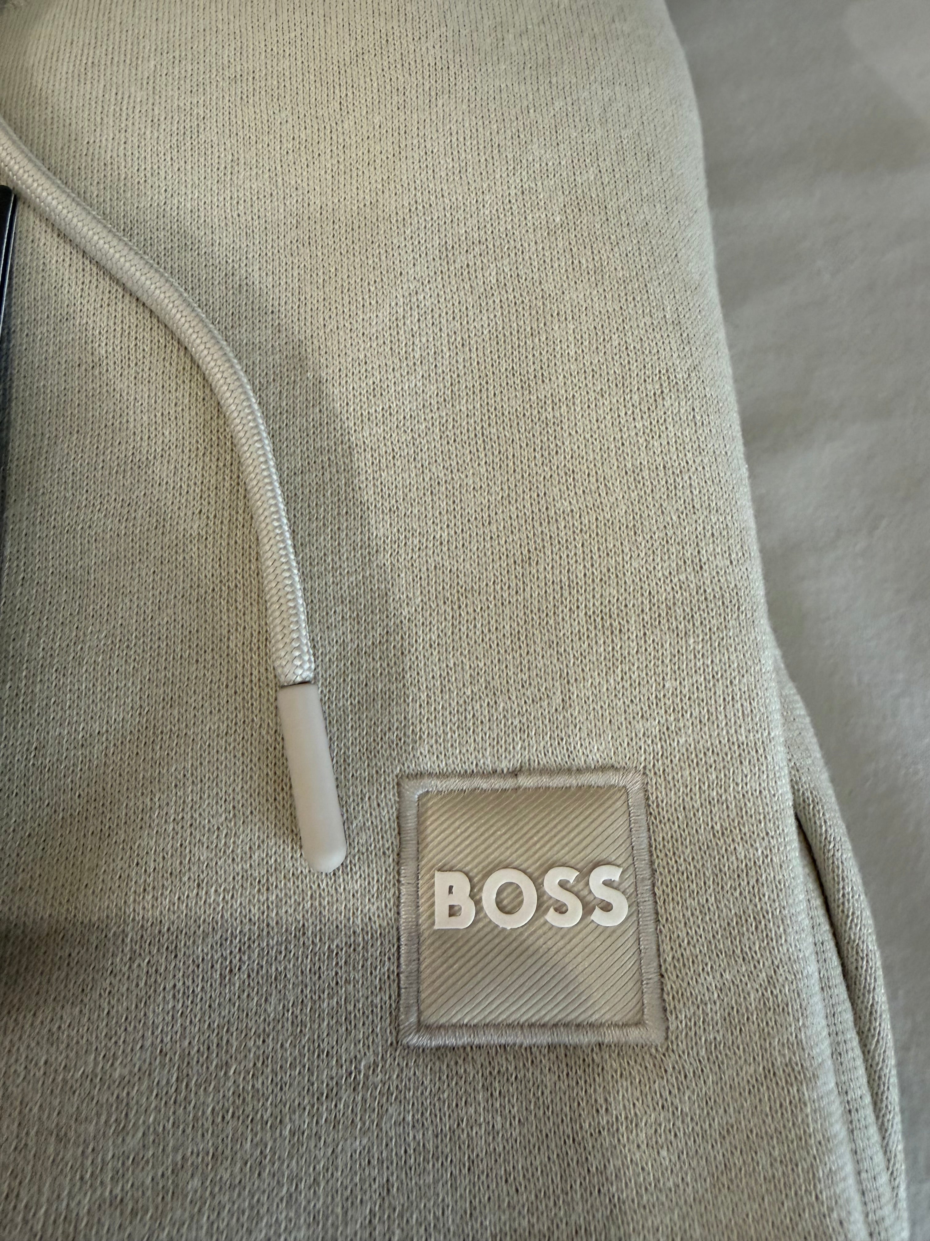 Sweat à capuche BOSS Wetalk Écru Homme M - Logo ton sur ton - Neuf