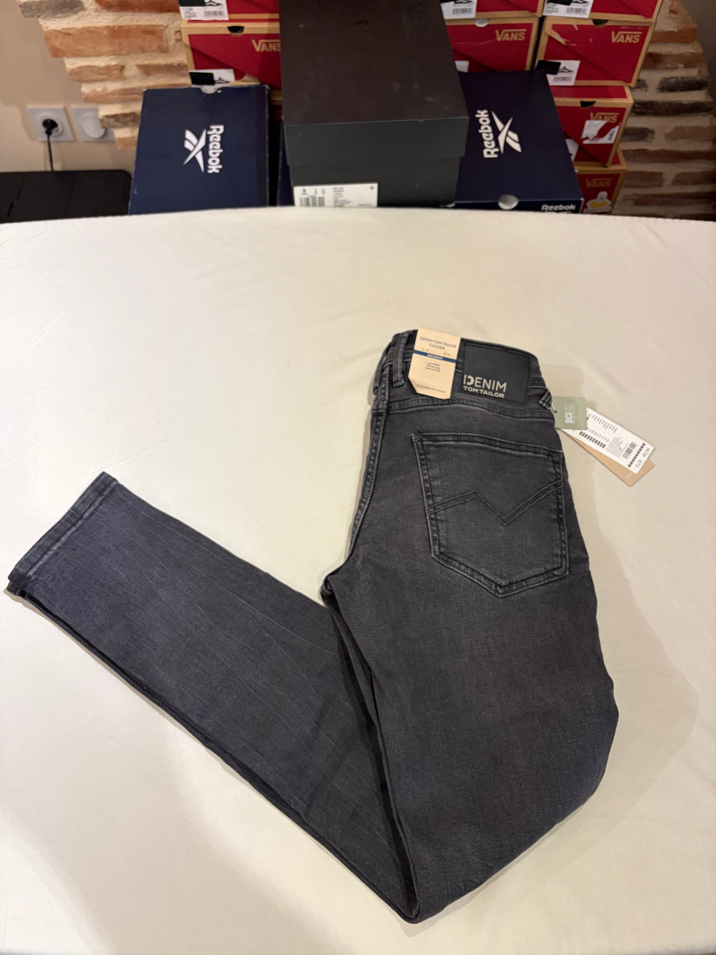 Jean Tom Tailor Denim Culver Skinny Homme Gris Délavé – Neuf avec étiquettes – Taille 29/32