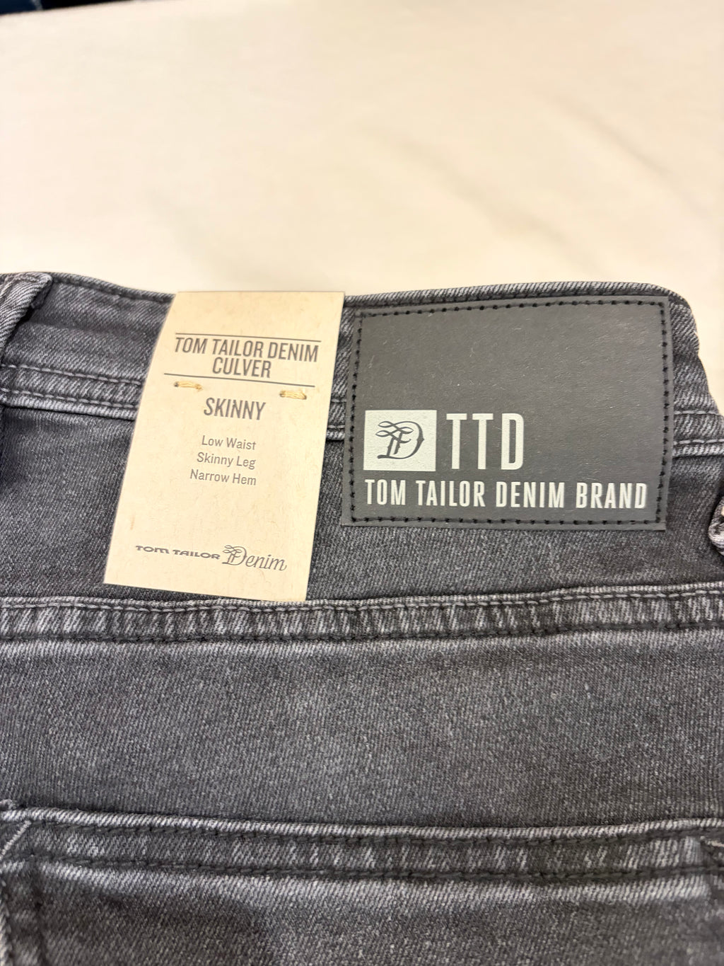 Tom Tailor Denim CULVER Jean Homme Skinny Gris Délavé 30/34 Neuf avec Étiquettes