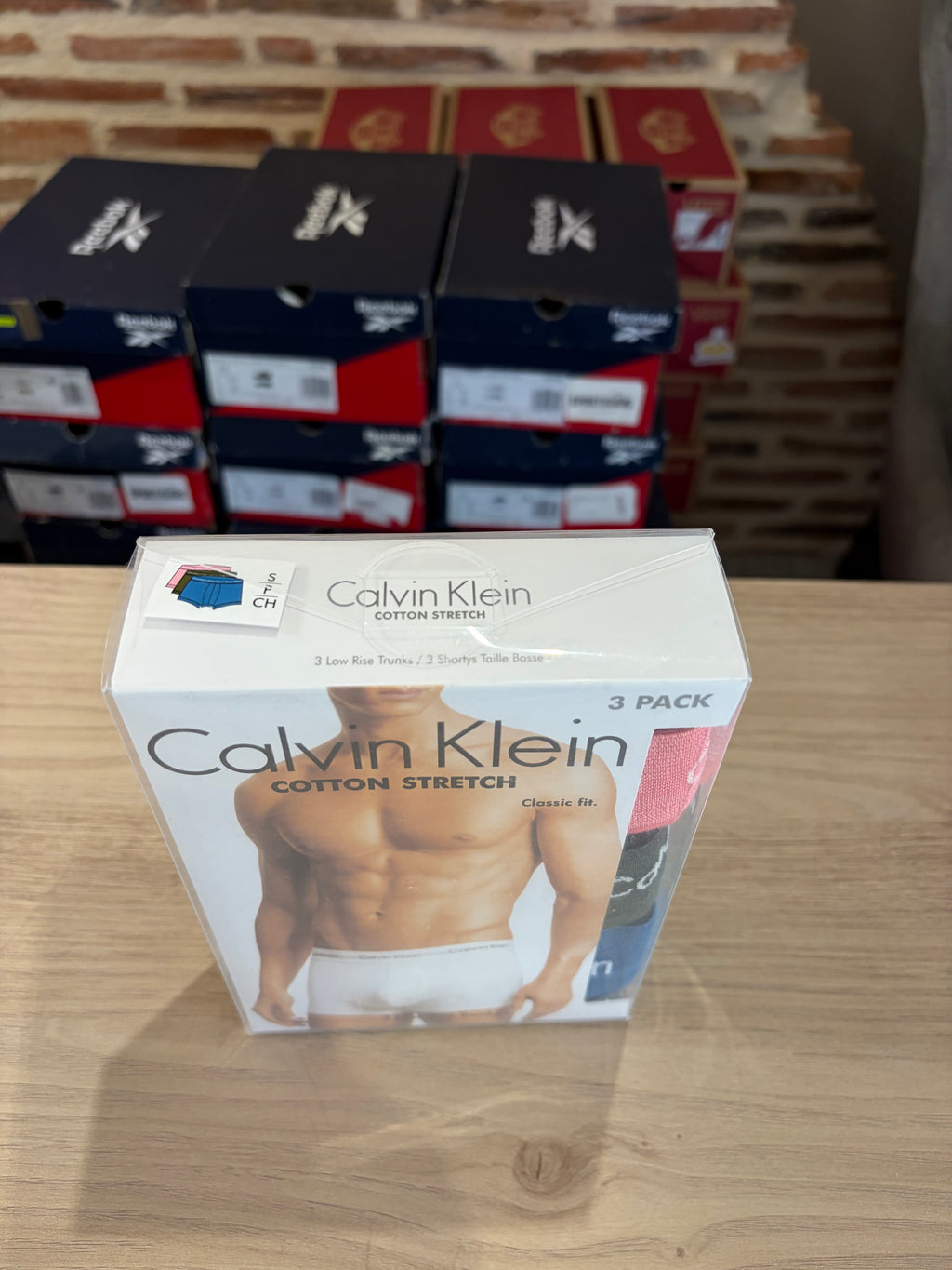 Calvin Klein Cotton Stretch 3 Pack Boxer Homme Rose Noir Bleu Taille S Neuf