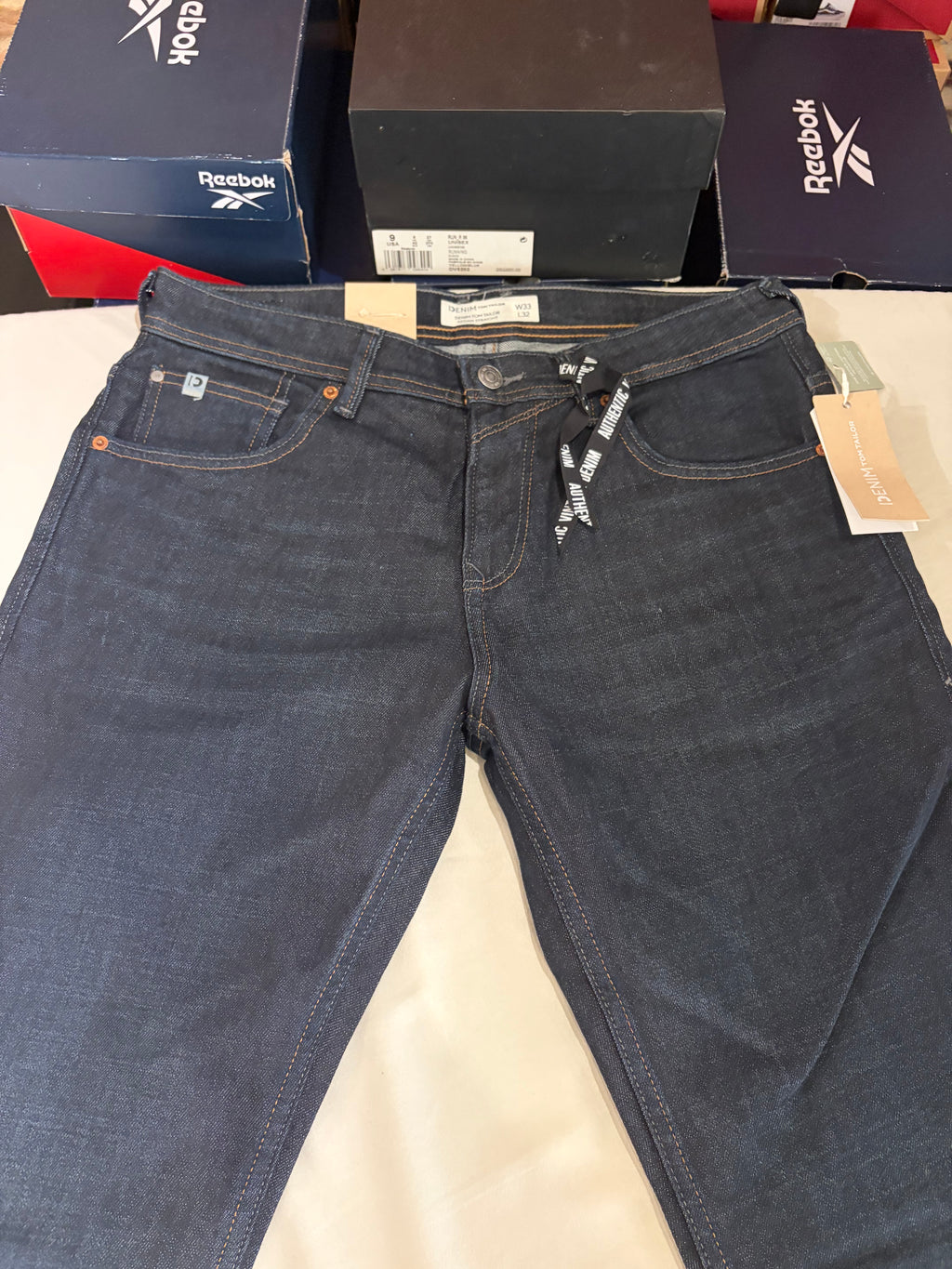 Tom Tailor Denim AEDAN Jean Homme Straight Dark Denim 33/32 Neuf avec Étiquettes