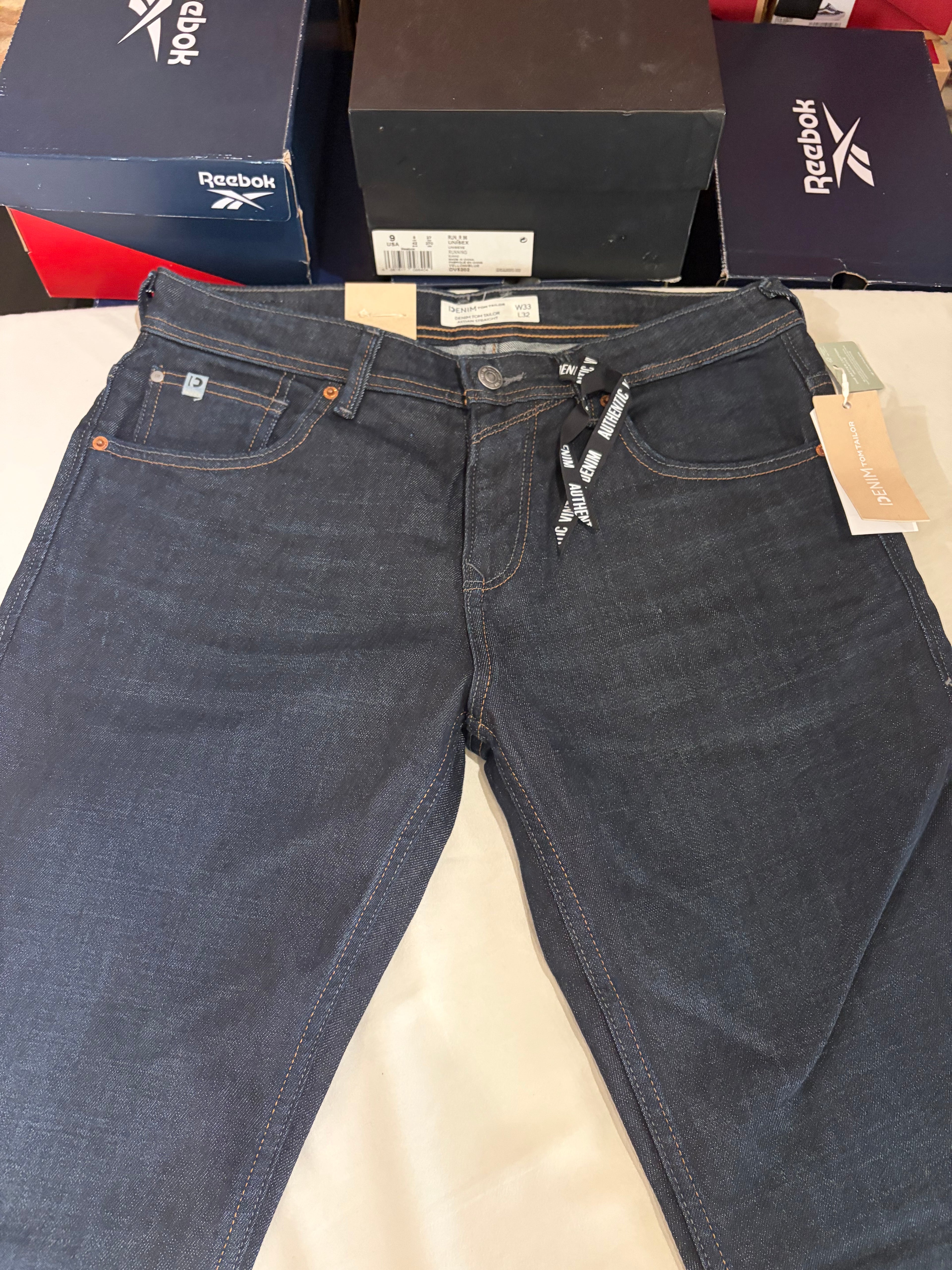 Tom Tailor Denim AEDAN Jean Homme Straight Dark Denim 33/32 Neuf avec Étiquettes