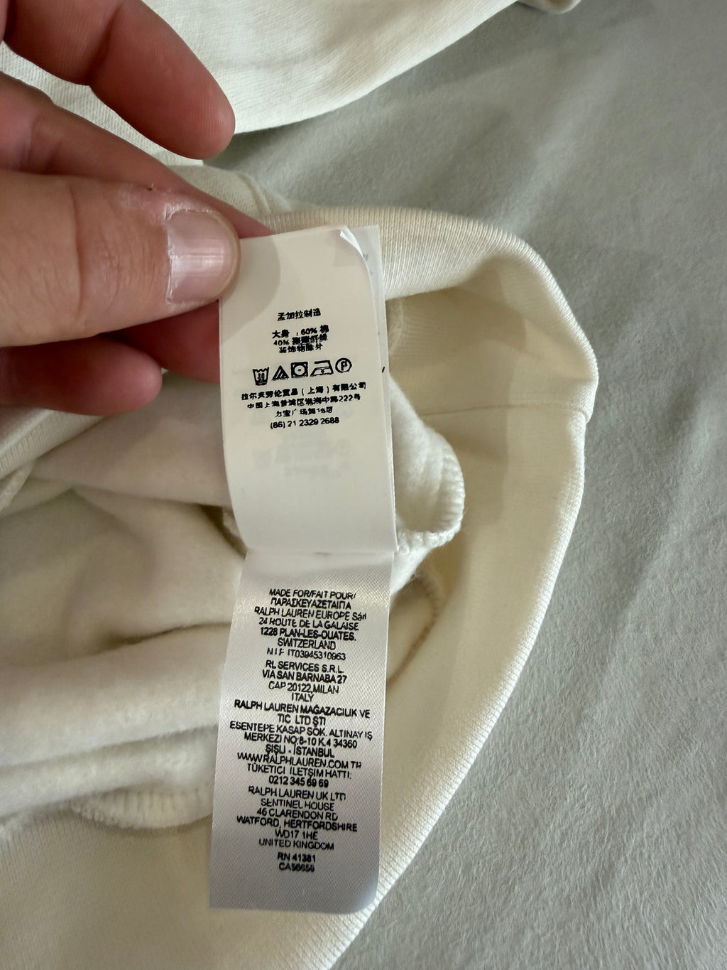 Polo Ralph Lauren Sweat à capuche homme blanc cassé logo brodé – Taille L – Neuf avec étiquette