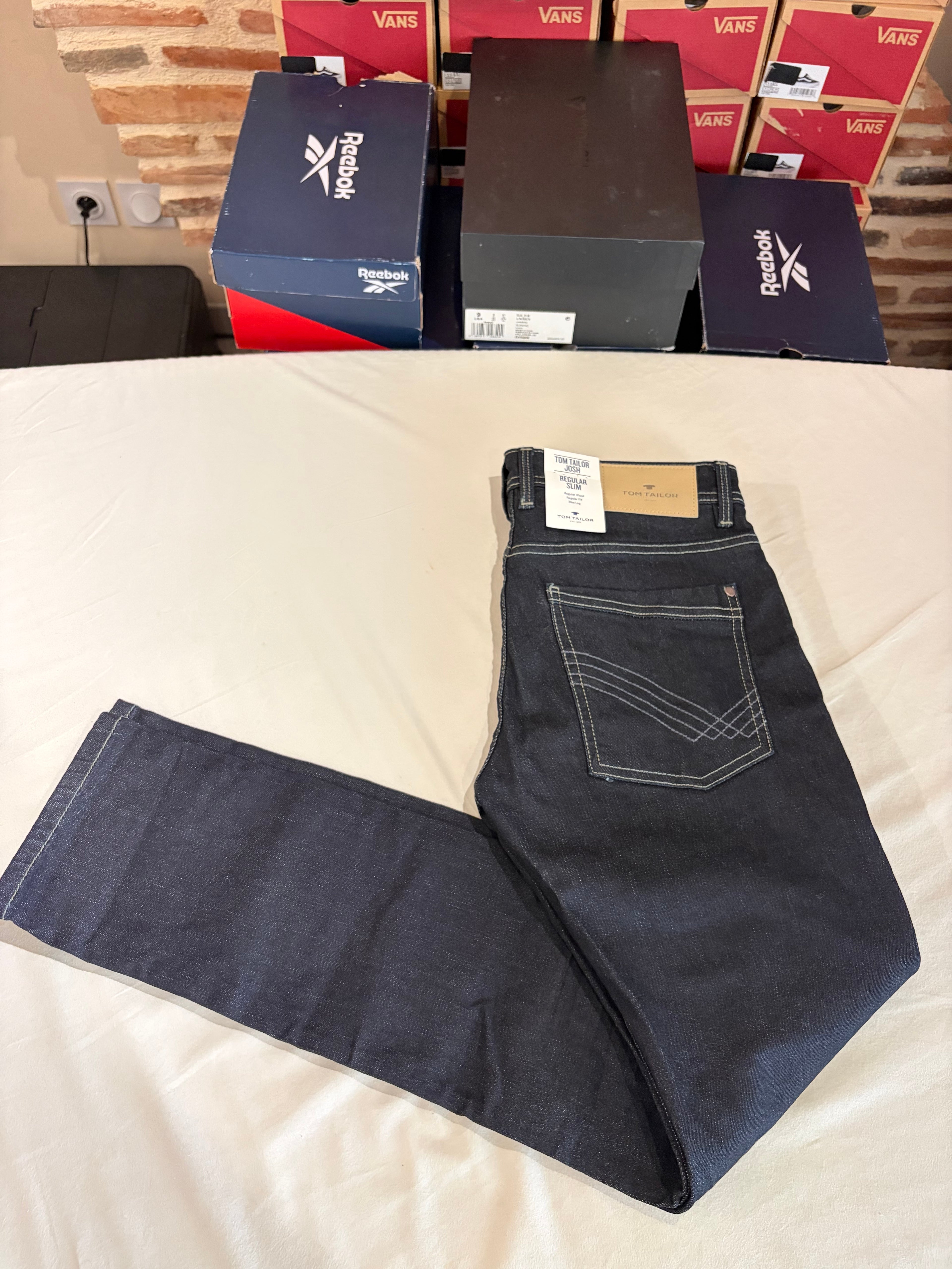 Jean Tom Tailor JOSH Regular Slim Homme Bleu Denim Brut 30/32 Neuf avec Étiquettes