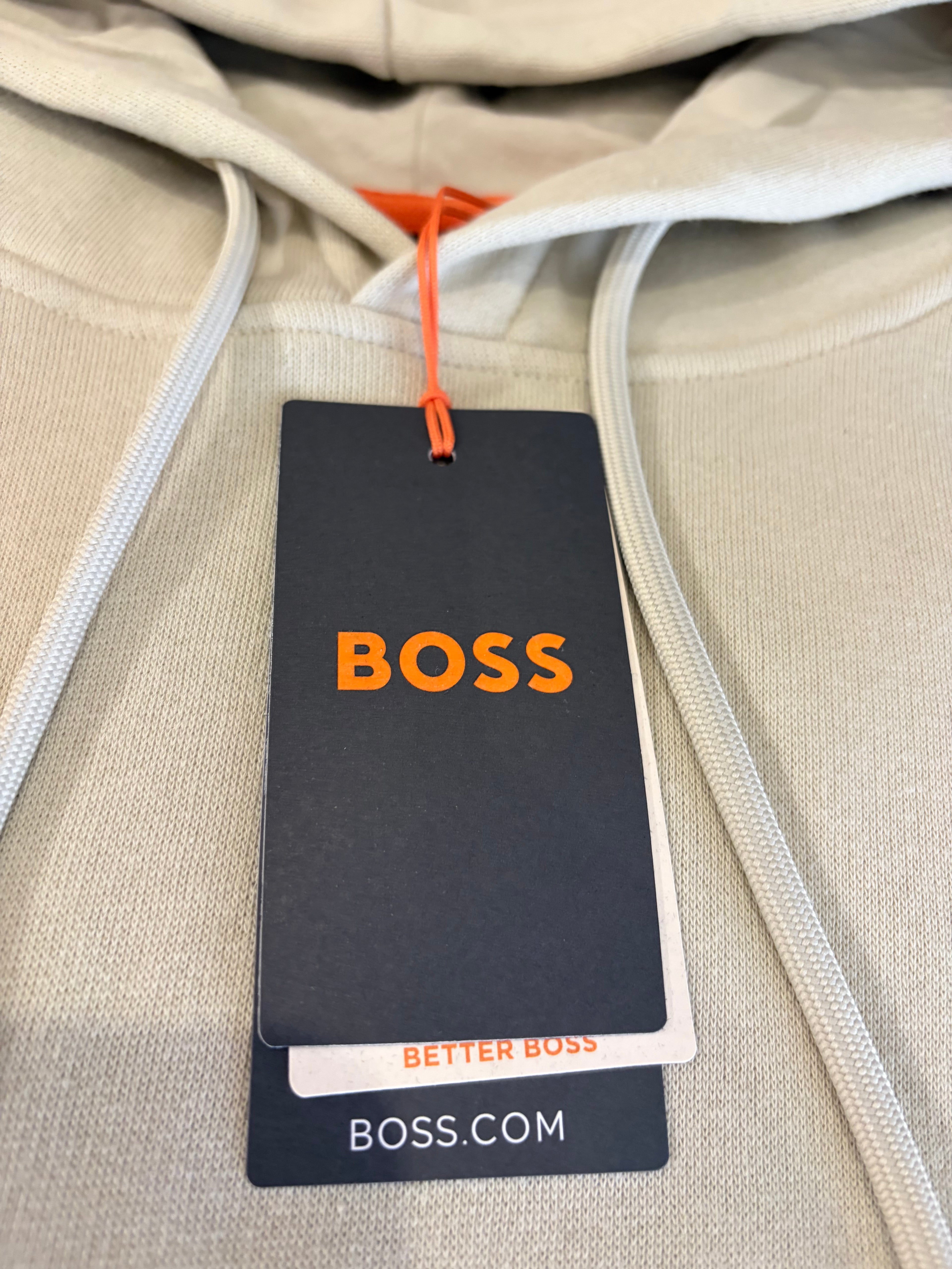 Sweat à capuche BOSS Wetalk Natural Homme L - Logo ton sur ton - Neuf