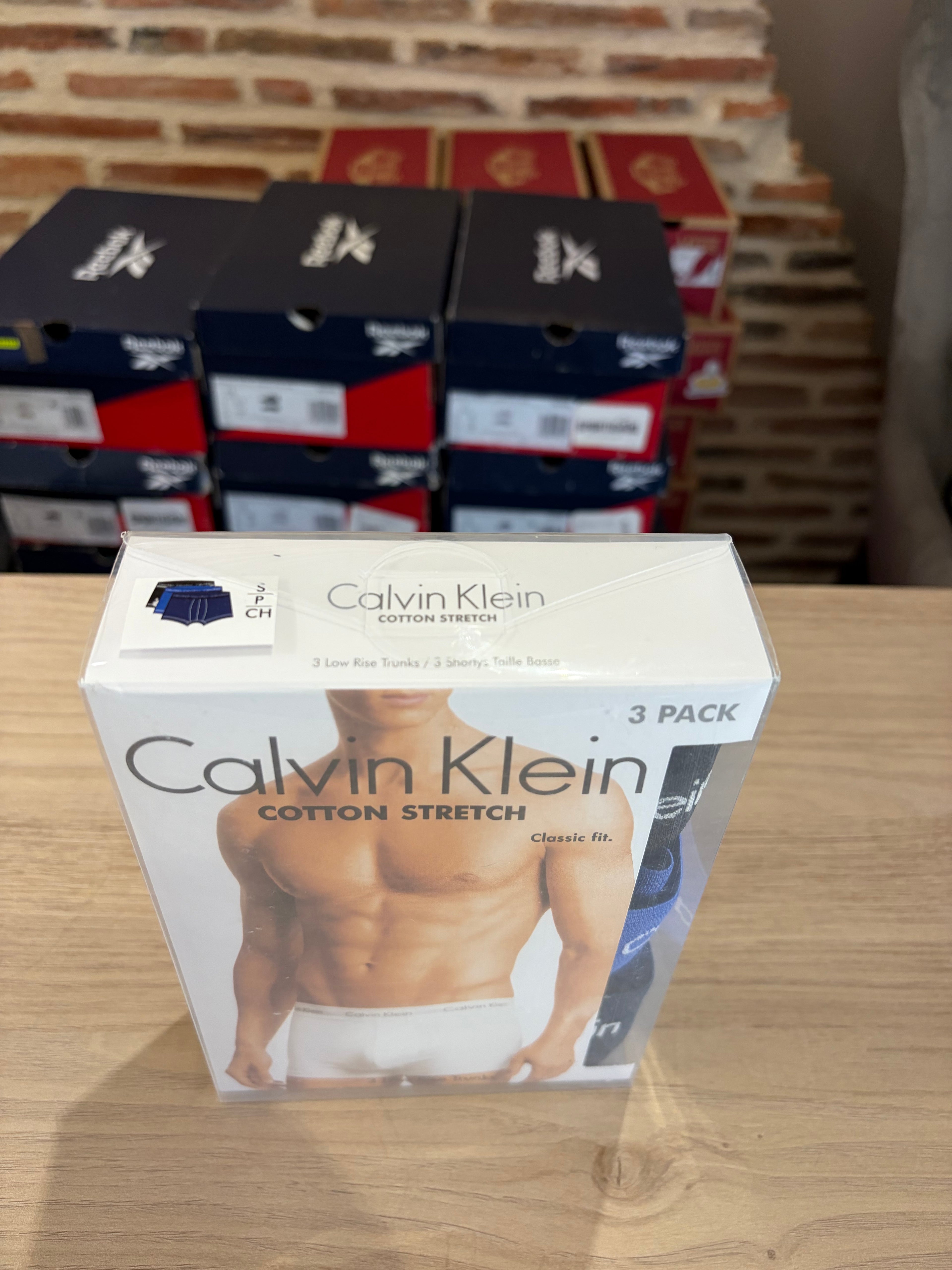 Calvin Klein Cotton Stretch 3 Pack Boxers Homme Noir Bleu Taille S Neuf