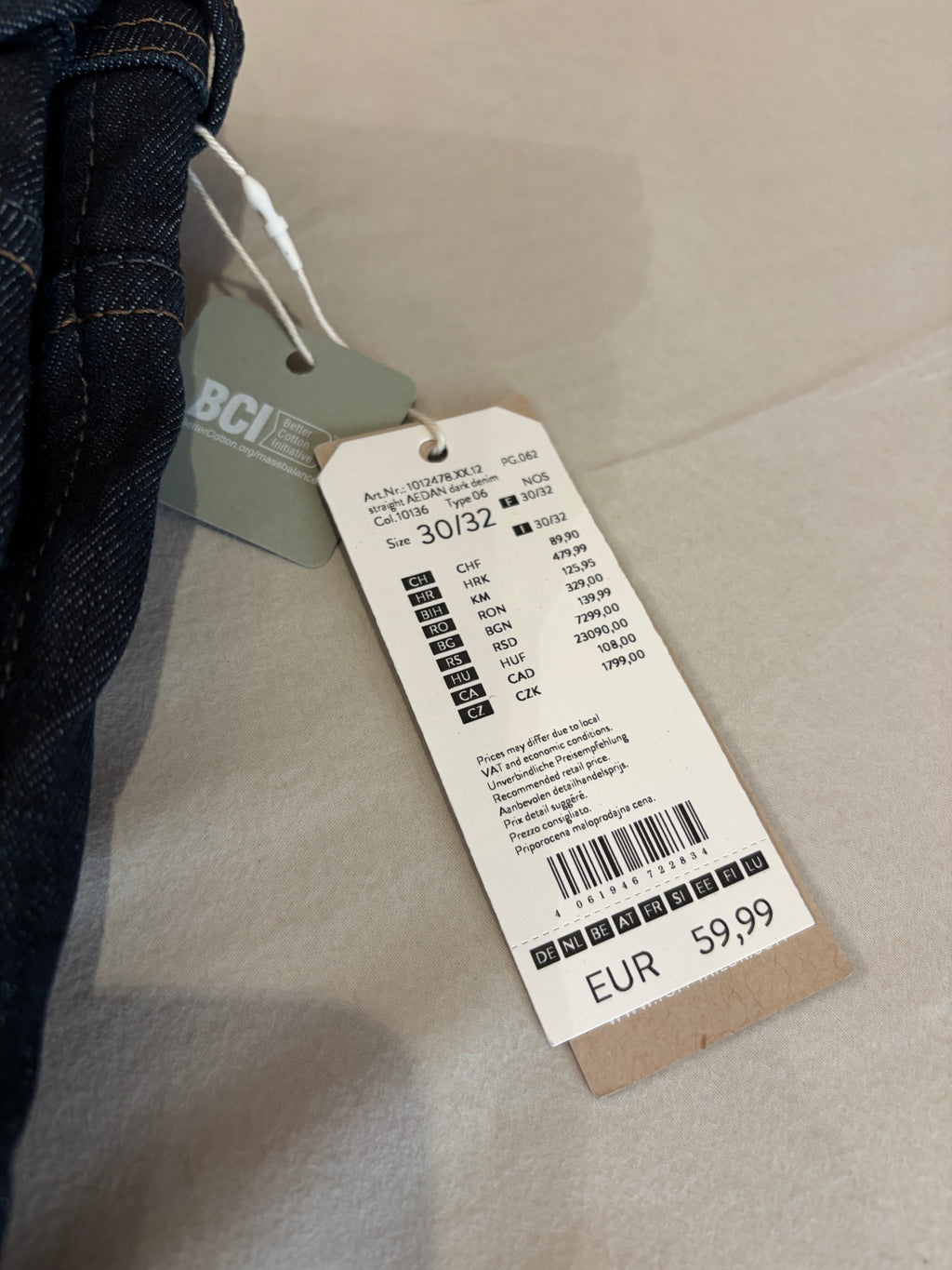 Jean Tom Tailor AEDAN Straight Homme Bleu Denim Brut 30/32 Neuf avec Étiquettes