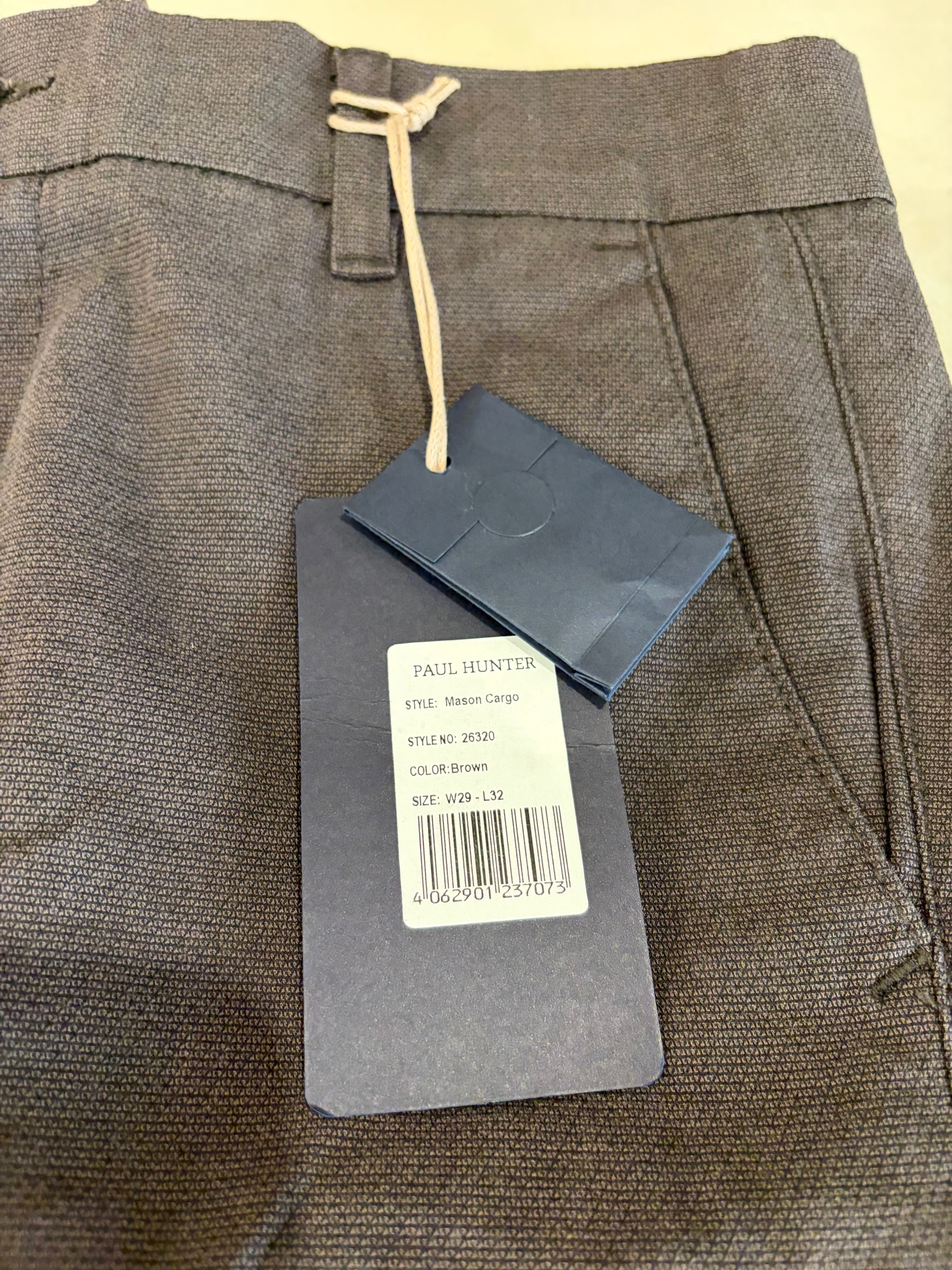 Paul Hunter Mason Cargo Homme Marron W29 L32 Neuf avec Étiquette