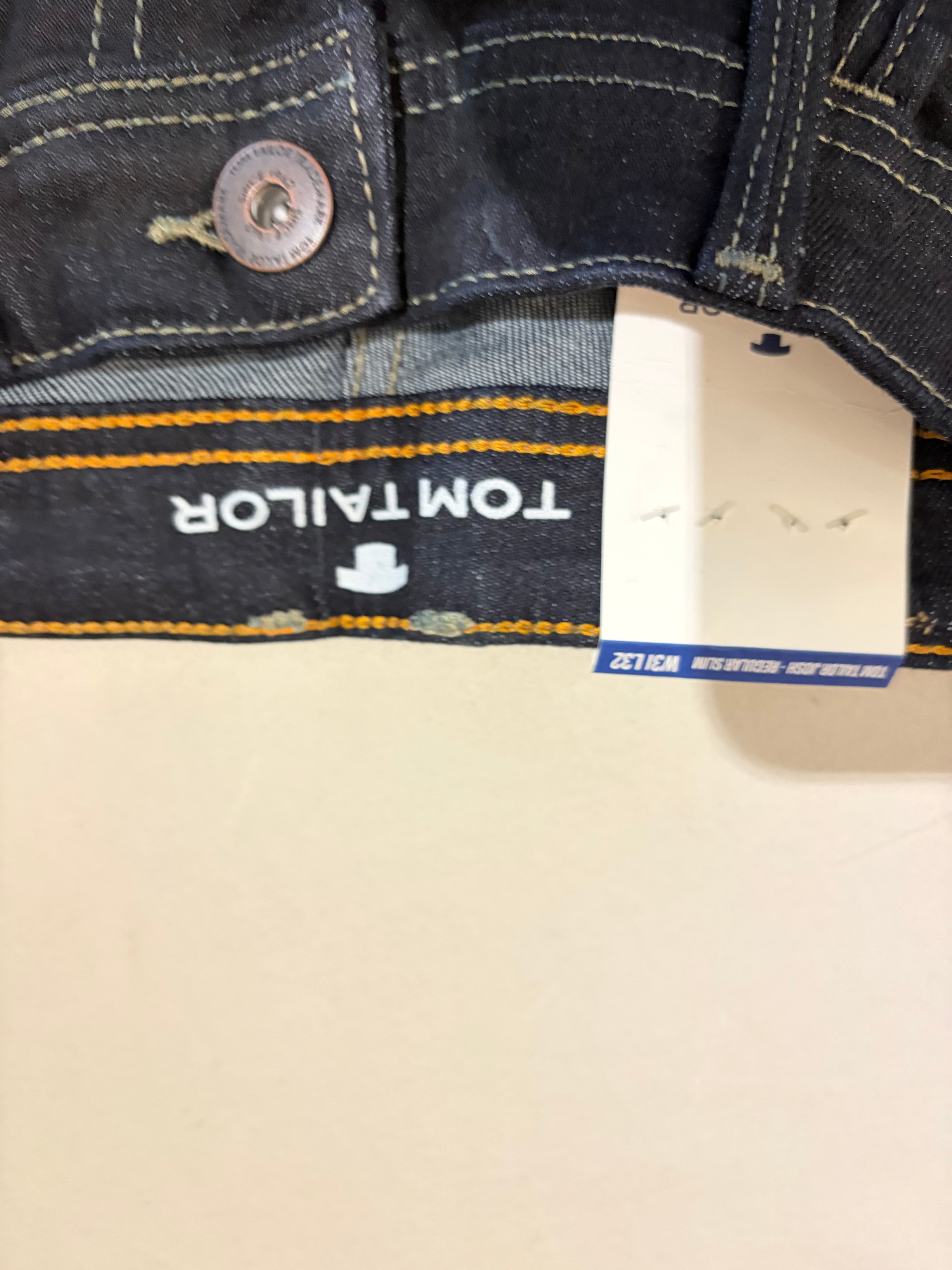 Jean Tom Tailor Josh Regular Homme Bleu Brut – Neuf avec étiquettes – Taille 31/32