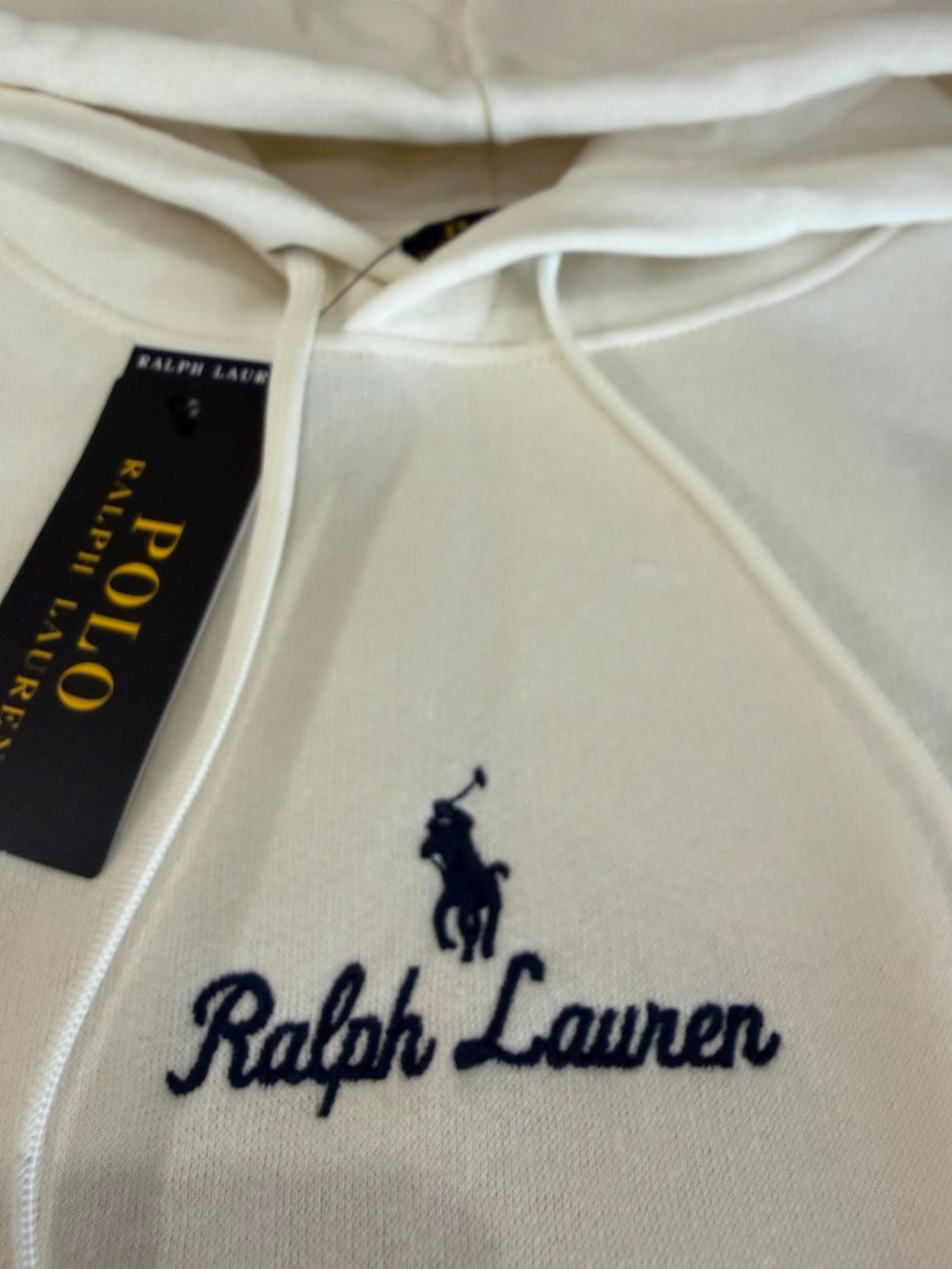 Sweat à capuche Polo Ralph Lauren Homme Blanc Cassé Taille M - Logo Brodé - Neuf