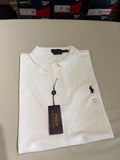 Polo Ralph Lauren Custom Slim Fit Homme Blanc Logo Bleu Marine – Taille XL – Neuf avec étiquette