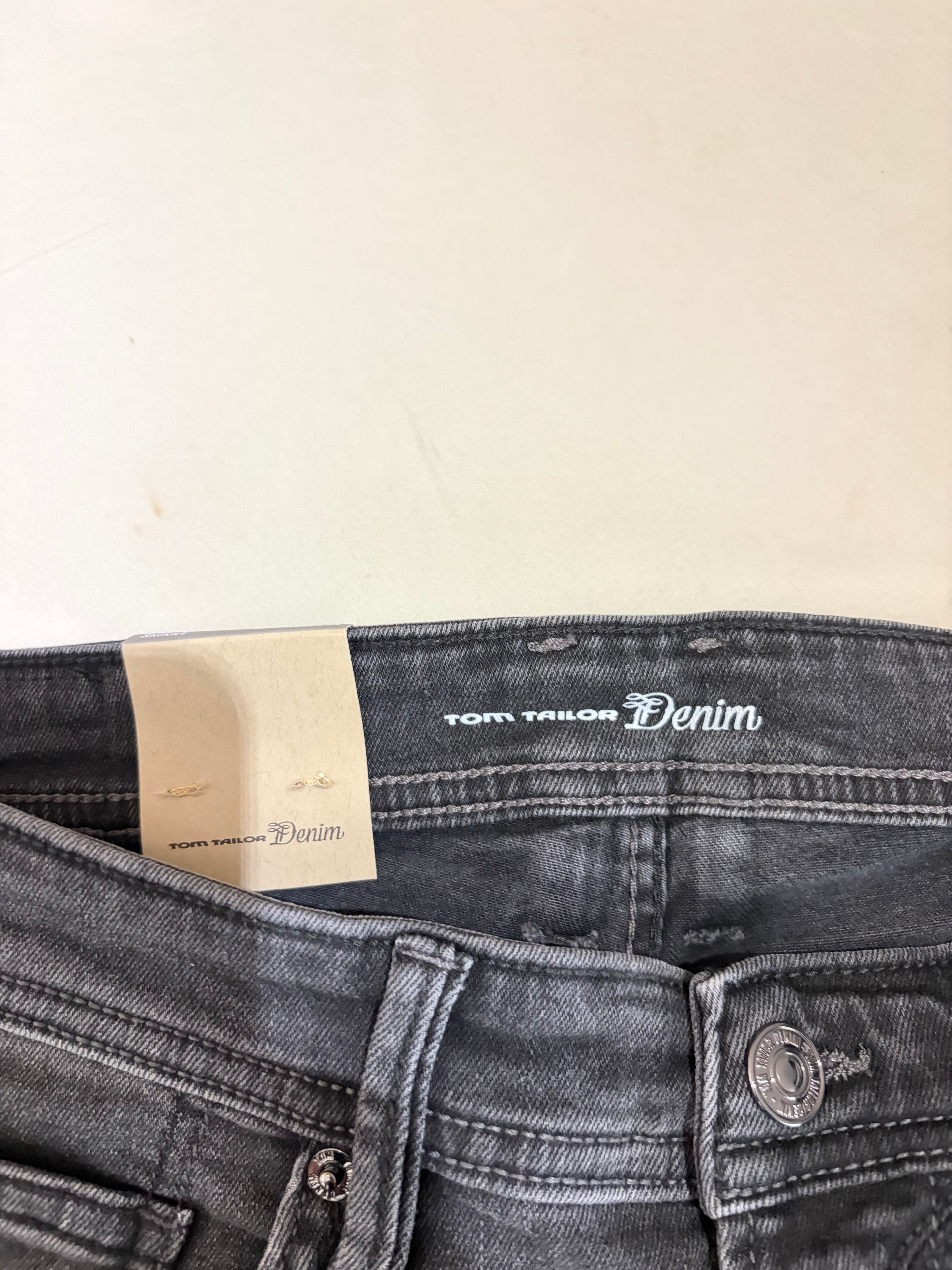 Tom Tailor Denim CULVER Jean Homme Skinny Gris Délavé 30/34 Neuf avec Étiquettes