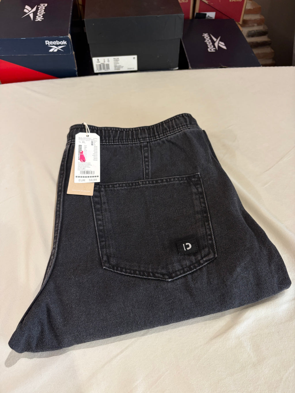 Jean Tom Tailor Denim Loose Fit Homme Gris Délavé Taille XL Neuf avec Étiquettes