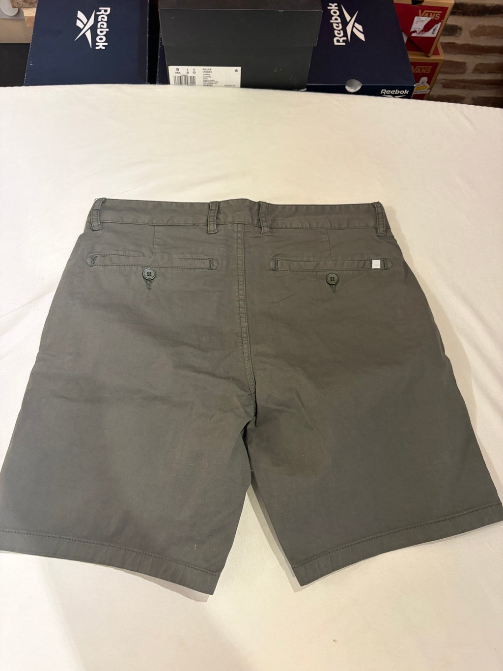 Short Chino Minimum Frede 2.0 Gris Kaki Homme Taille S Neuf avec étiquette