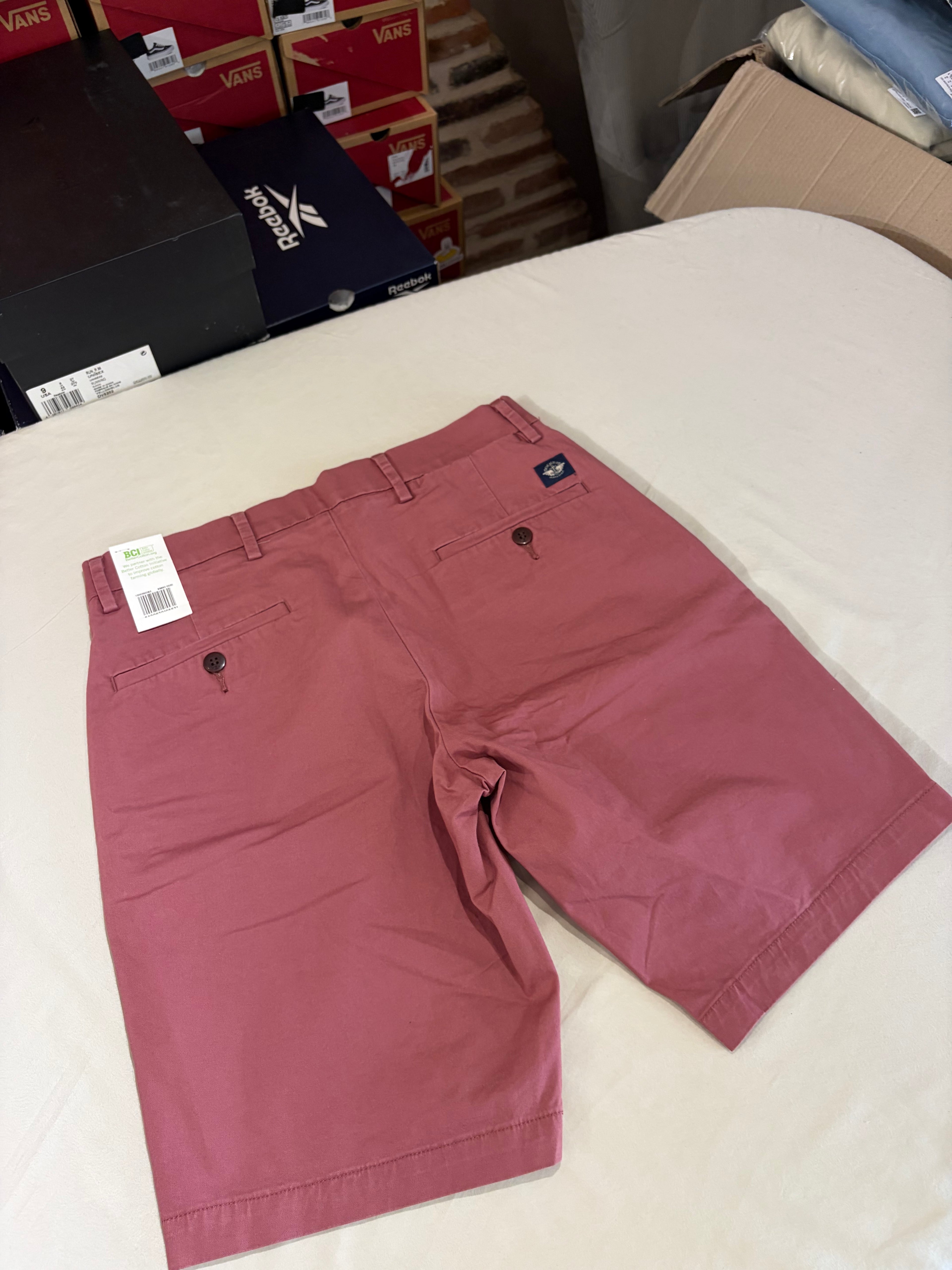 Short Chino Dockers Alpha Khakis Supreme Flex Rose Vieux Homme W29 Neuf avec Étiquette