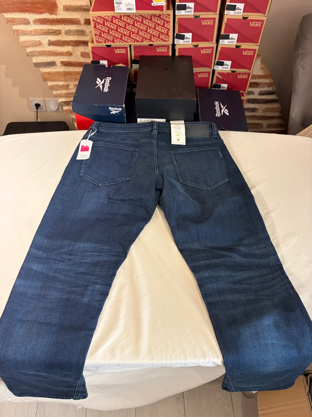 Jean Tom Tailor Regular Tapered Thermolite EcoMade Homme Bleu Denim W36 L32 Neuf