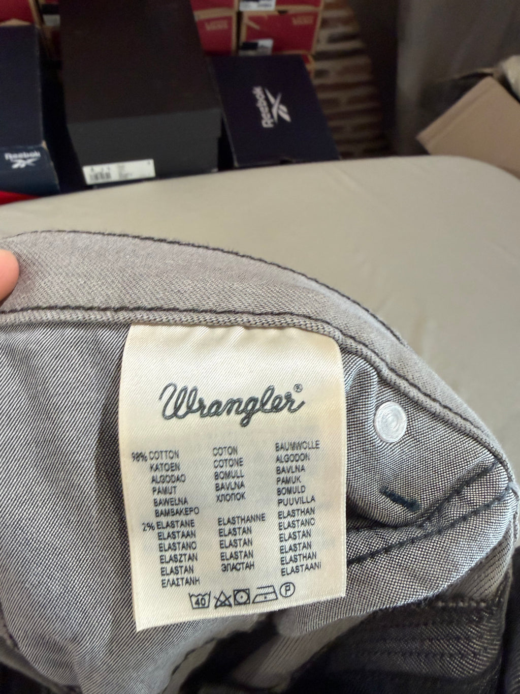 Jean Wrangler Greensboro Modern Straight Homme Gris W34 L34 Neuf