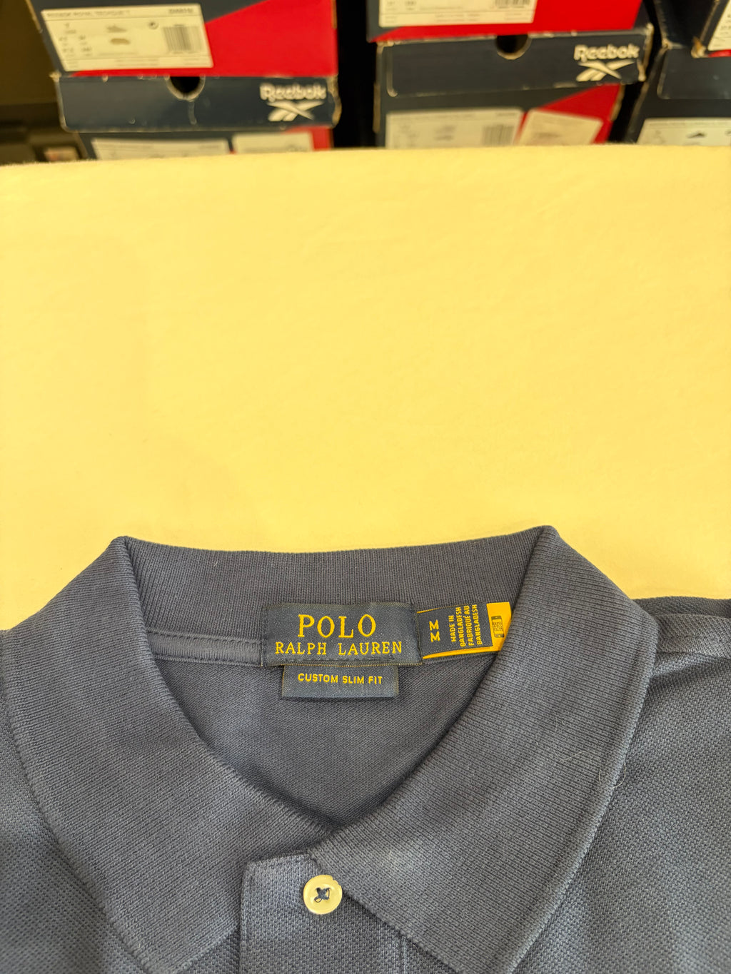 Polo Ralph Lauren Custom Slim Fit Bleu Marine Logo Rouge Homme Taille M – Neuf avec étiquette