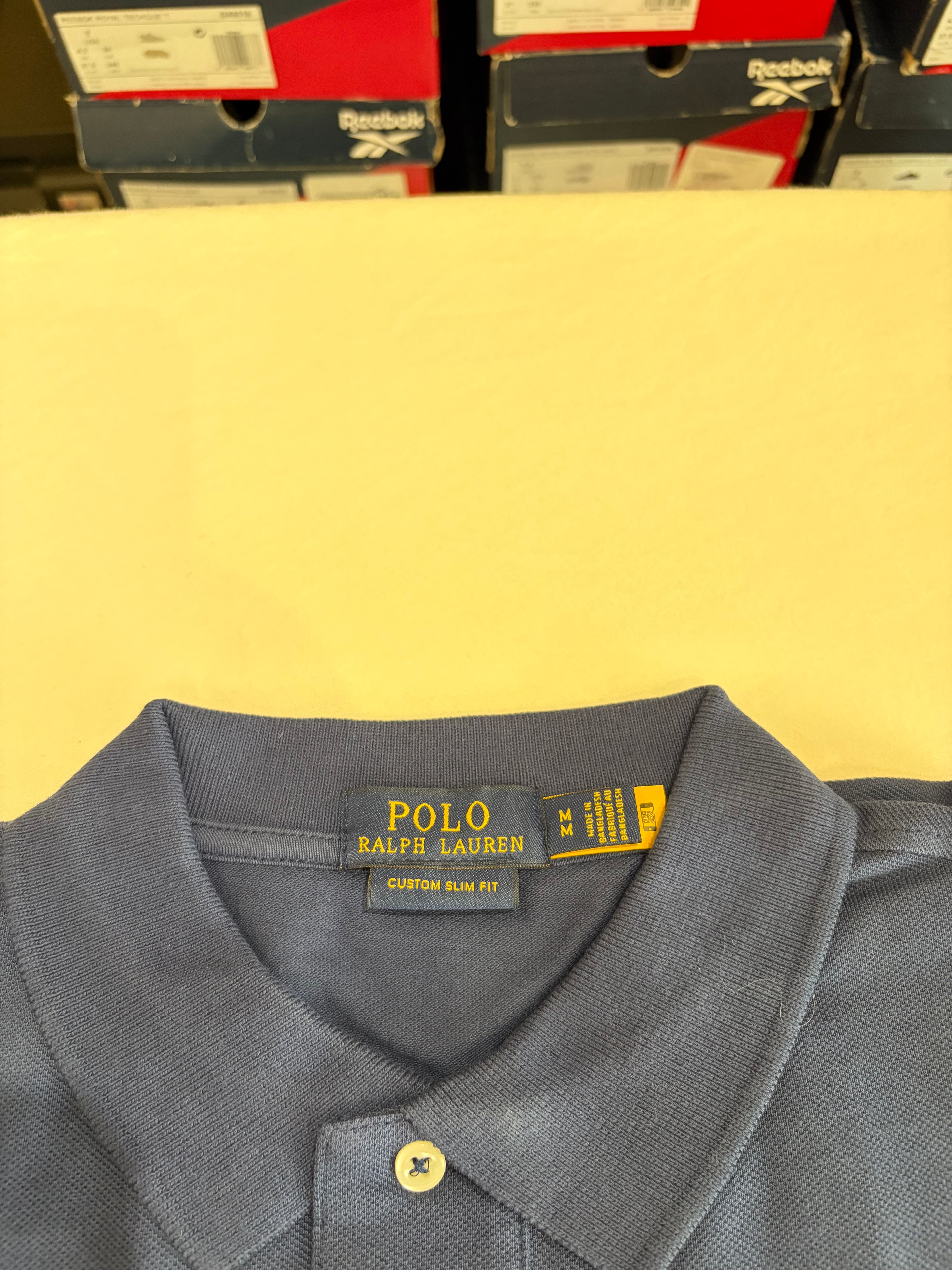 Polo Ralph Lauren Custom Slim Fit Bleu Marine Logo Rouge Homme Taille M – Neuf avec étiquette