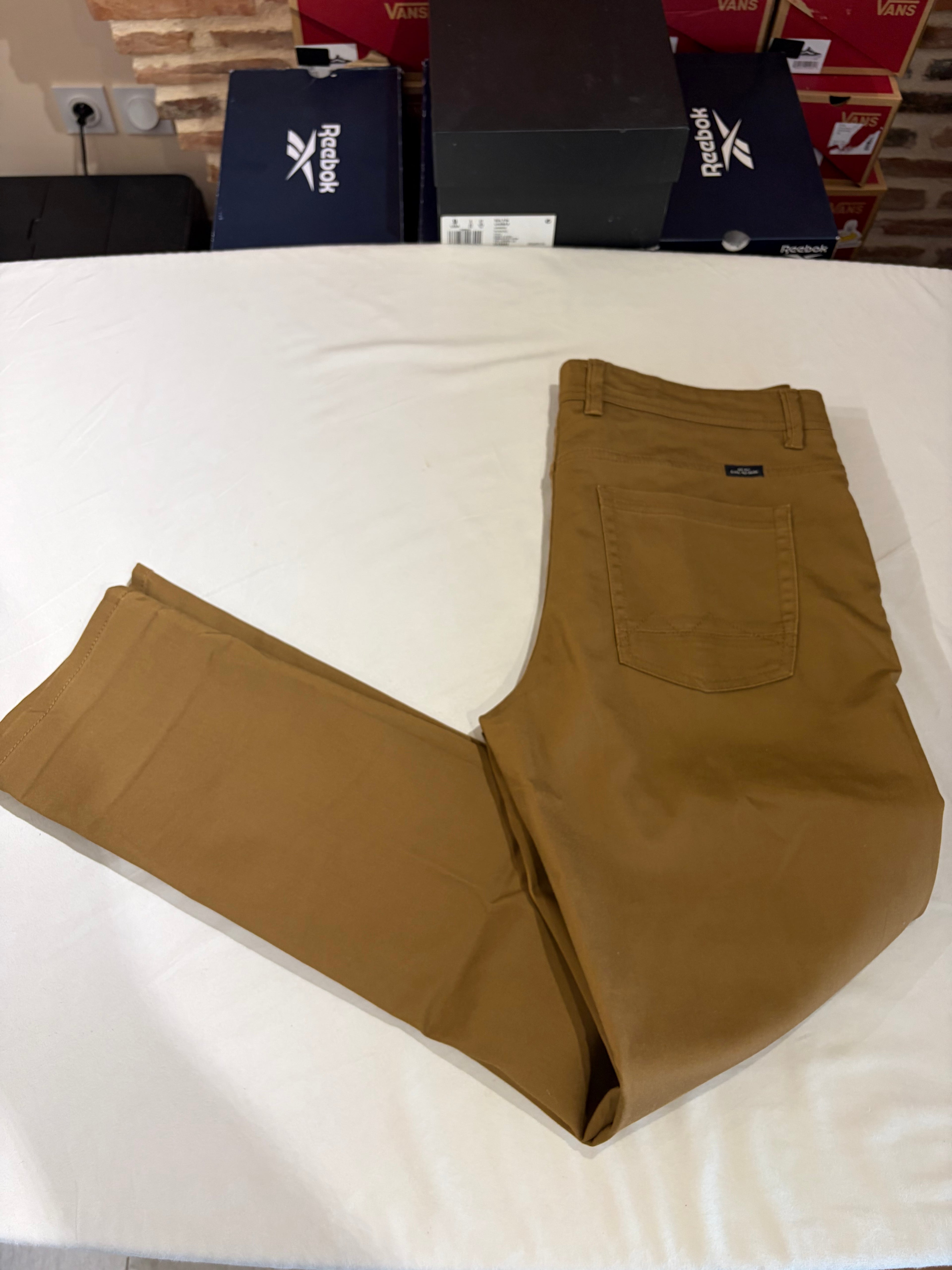 Pantalon Chino Blend Marron Coffee Liqueur Homme 33/32 Neuf avec Étiquette