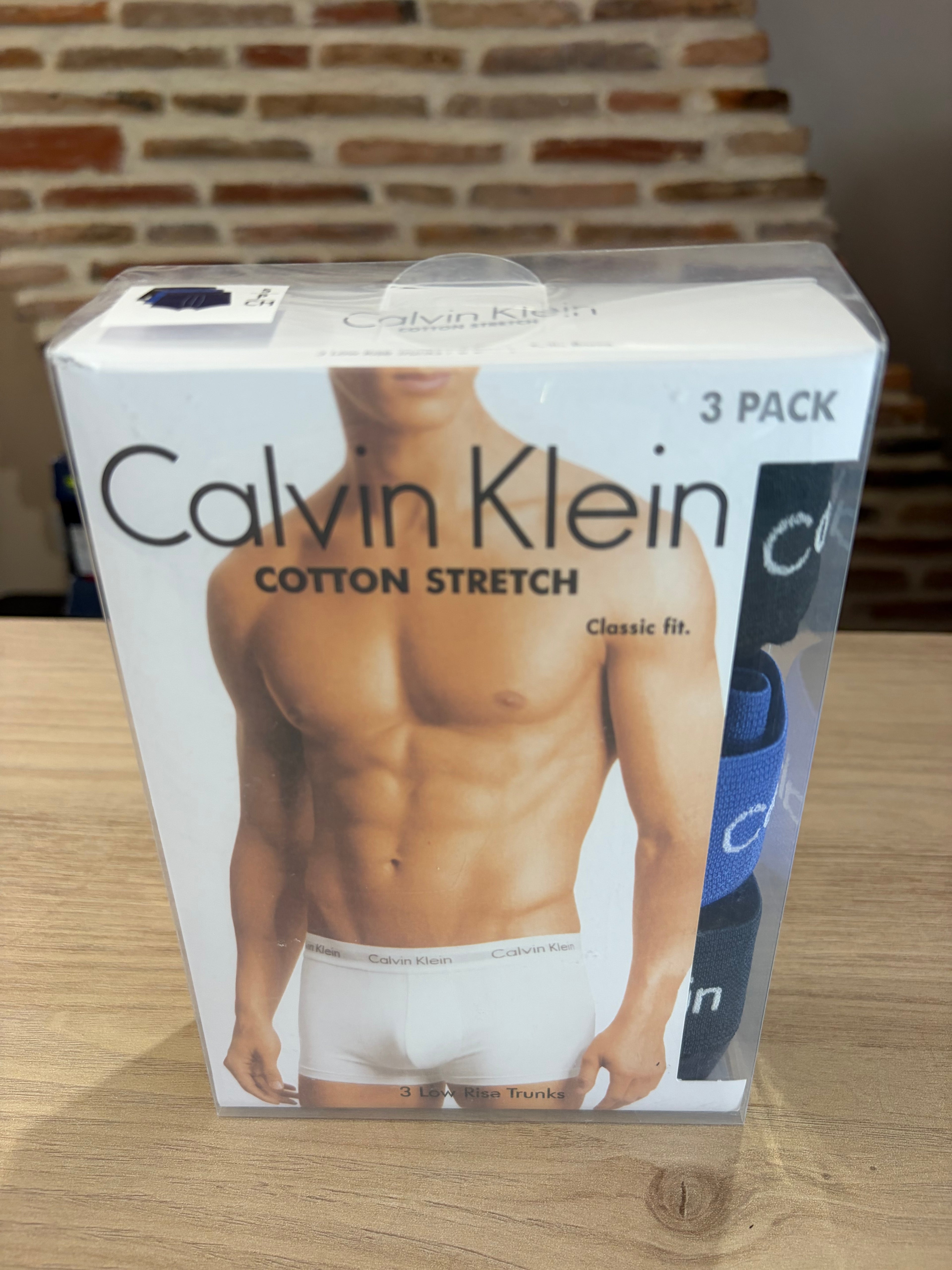 Calvin Klein Cotton Stretch 3 Pack Boxers Homme Noir Bleu Taille S Neuf
