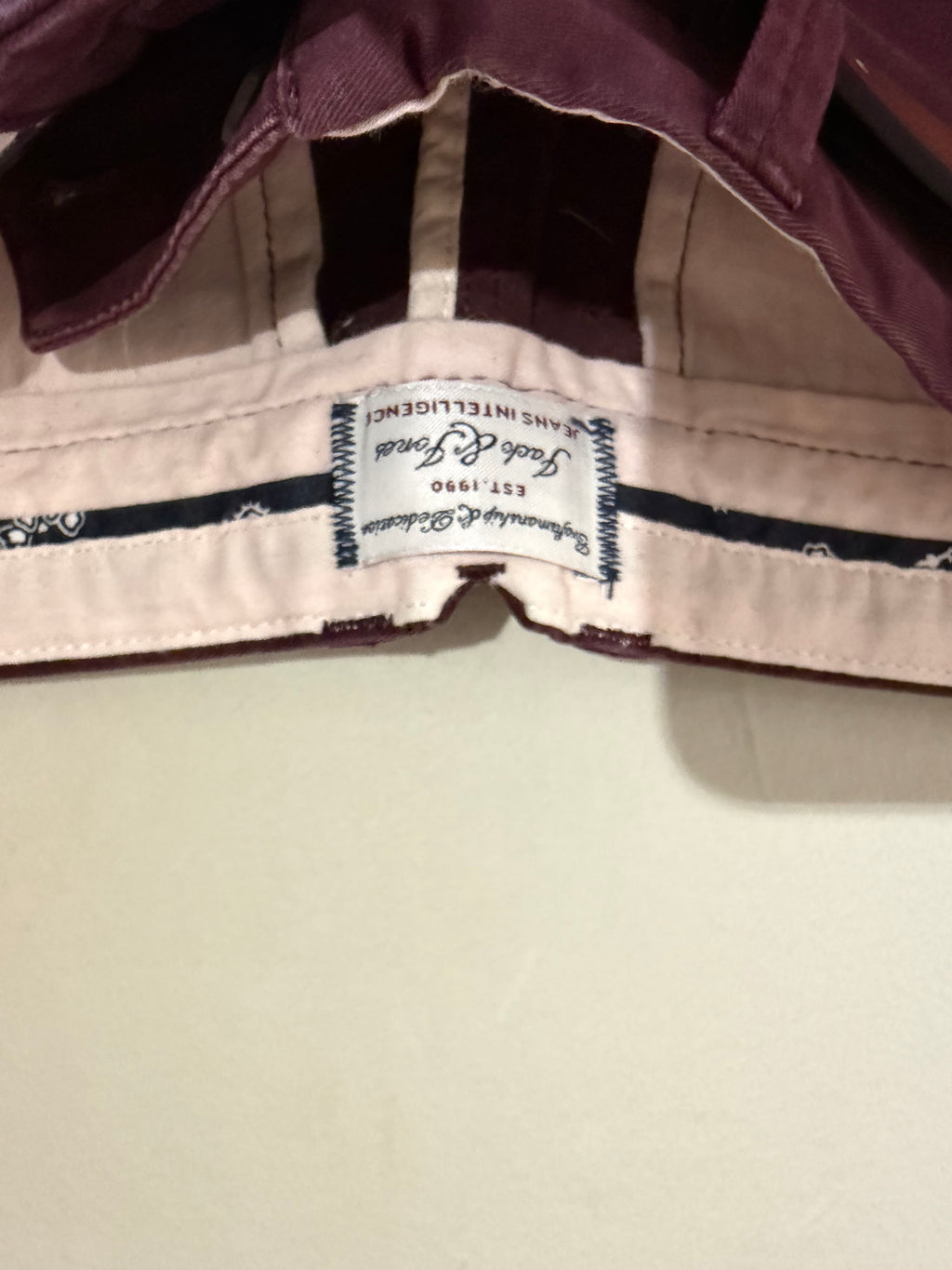 Pantalon Chino Jack & Jones JJICODY JJSPENCER Bordeaux W31 L34 Neuf avec Ceinture