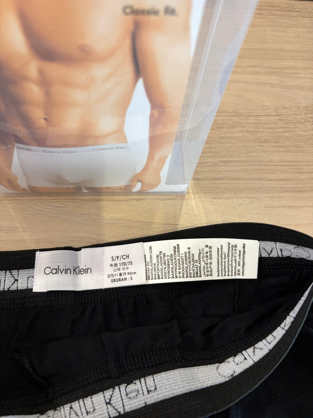 Calvin Klein Cotton Stretch 3 Pack Boxers Homme Noir Bleu Taille S Neuf