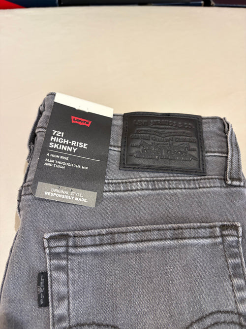 Jean Levi's® 721 High Rise Skinny Femme Gris Délavé – Taille W27 L30 – Neuf avec Étiquette