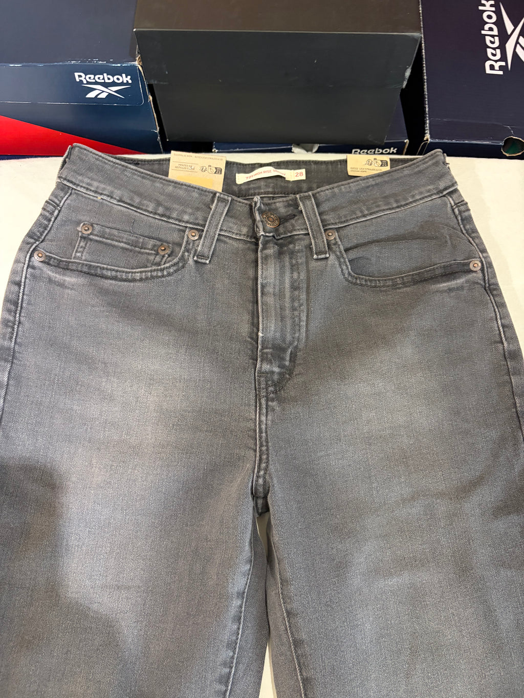 Jean Levi's® 721 High Rise Skinny Femme Gris Délavé – Taille W28 L34 – Neuf avec Étiquette