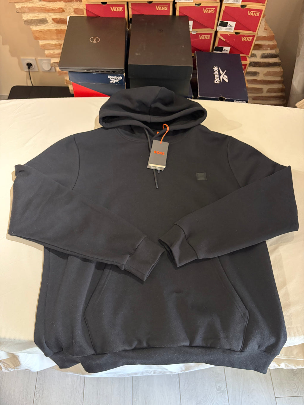 Sweat à capuche HUGO BOSS Wetalk Noir Homme – Taille XXL