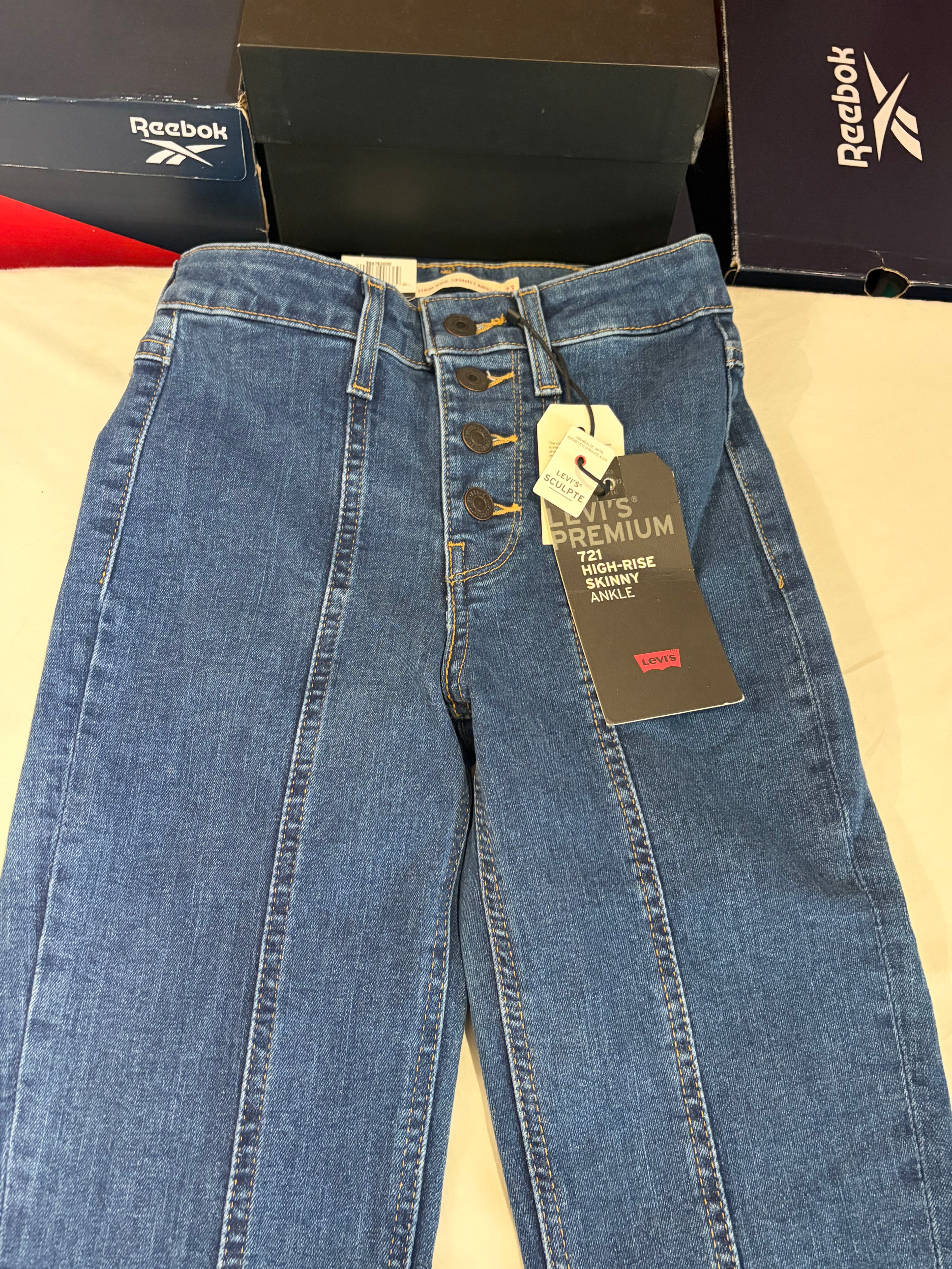 Levi's 721 High Rise Skinny Ankle Femme Neuf - Jean Bleu Denim Taille 23