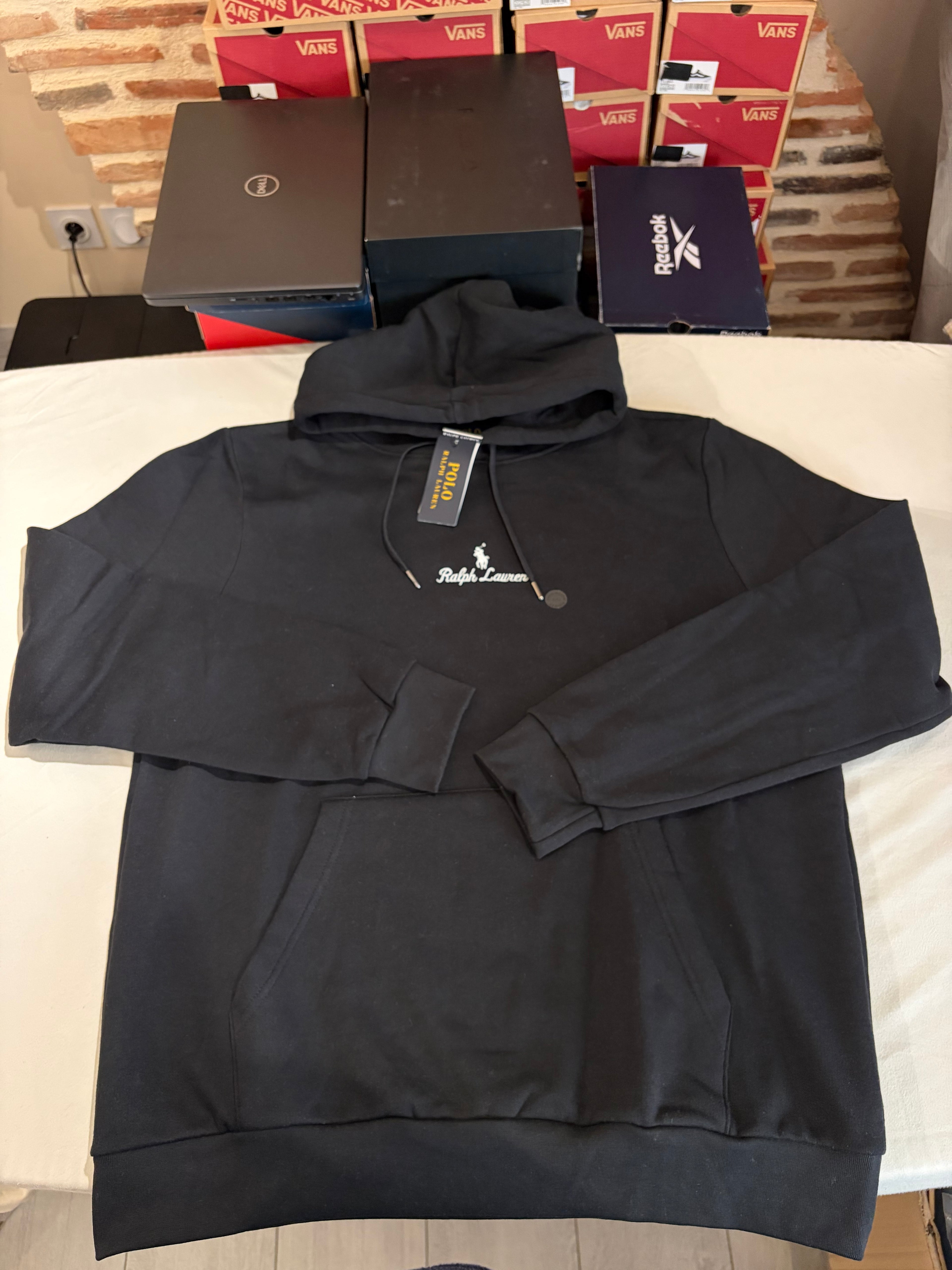 Sweat à Capuche Polo Ralph Lauren Homme Noir – Logo Brodé – Taille XXL – Neuf