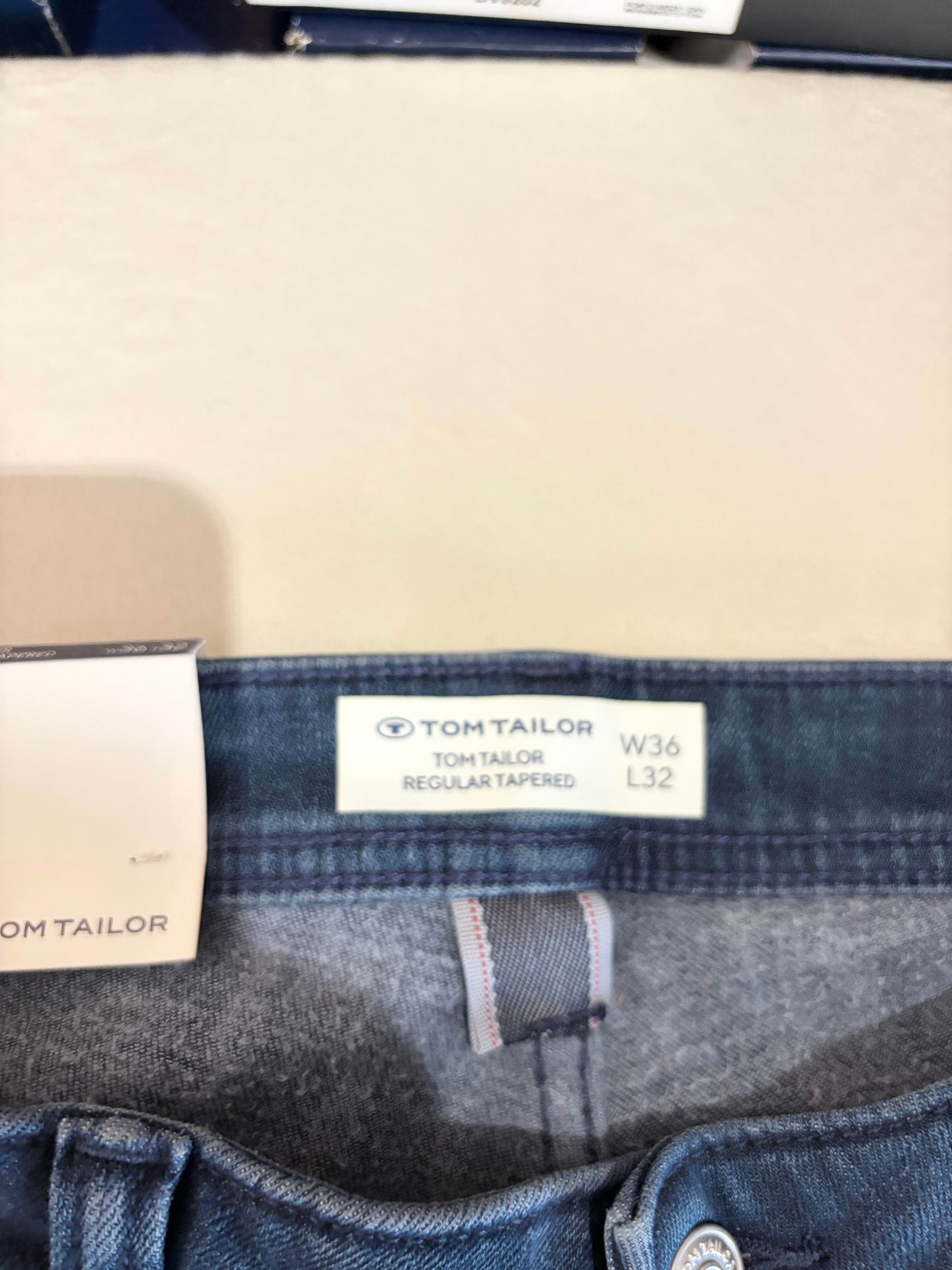 Jean Tom Tailor Regular Tapered Thermolite EcoMade Homme Bleu Denim W36 L32 Neuf