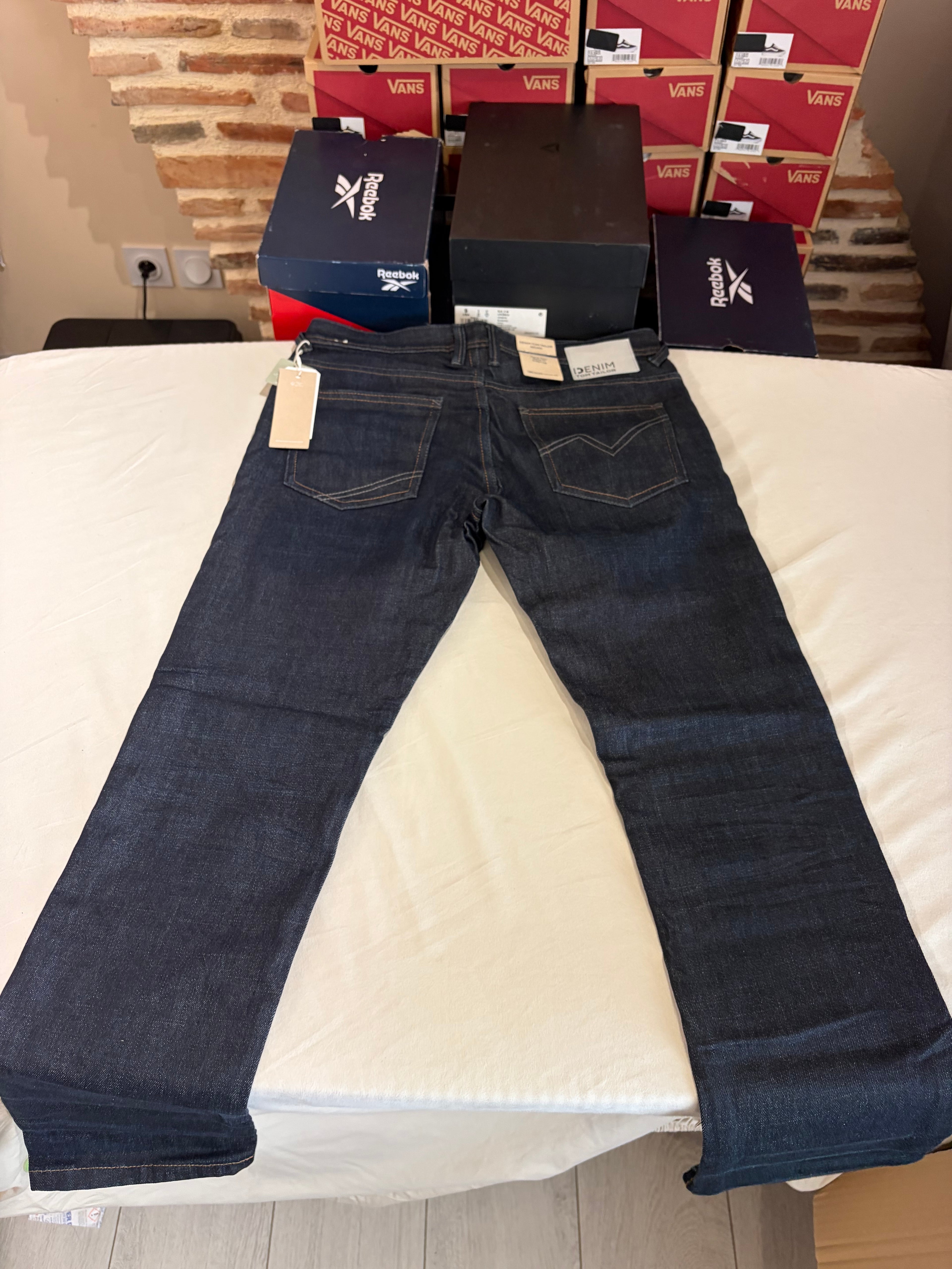 Jean Tom Tailor AEDAN Straight Homme Bleu Denim Brut 30/32 Neuf avec Étiquettes