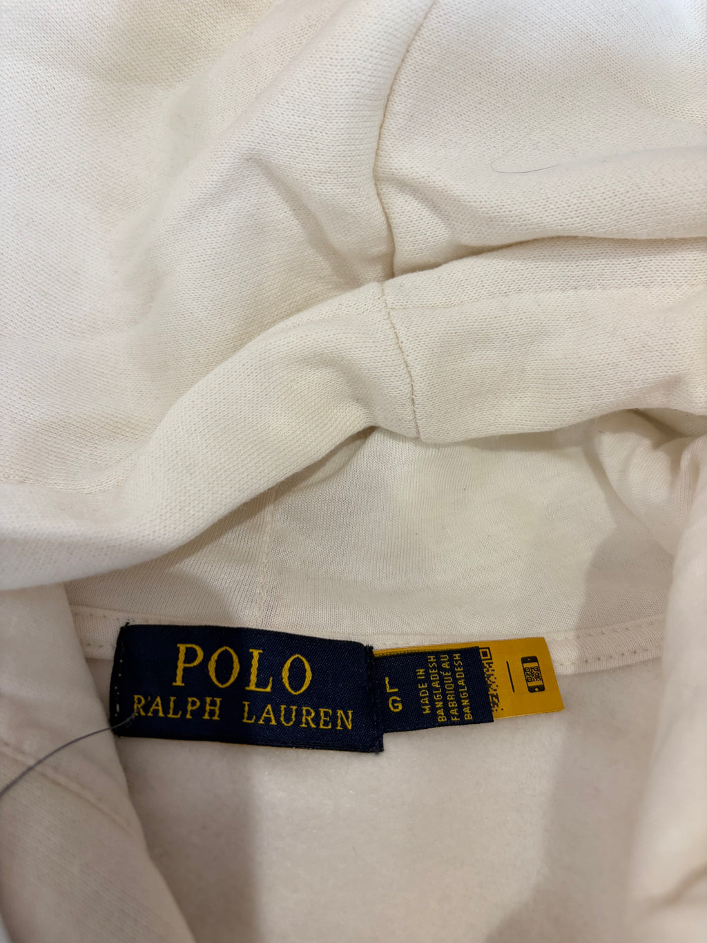 Polo Ralph Lauren Sweat à capuche homme blanc cassé logo brodé – Taille L – Neuf avec étiquette